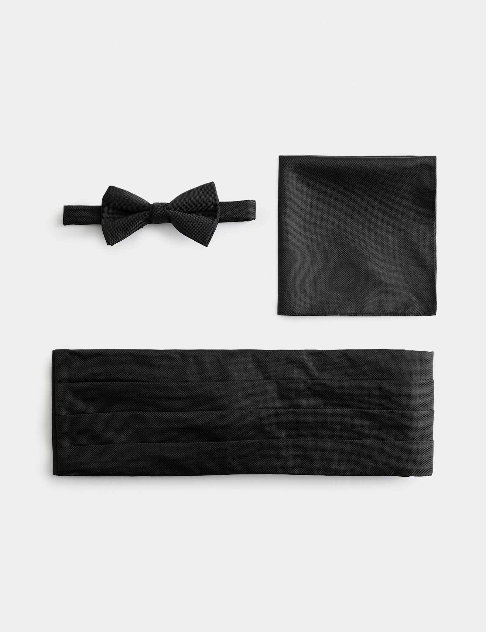 Textured Bow Tie, Handkerchief, and Cummerbund Set - image 1