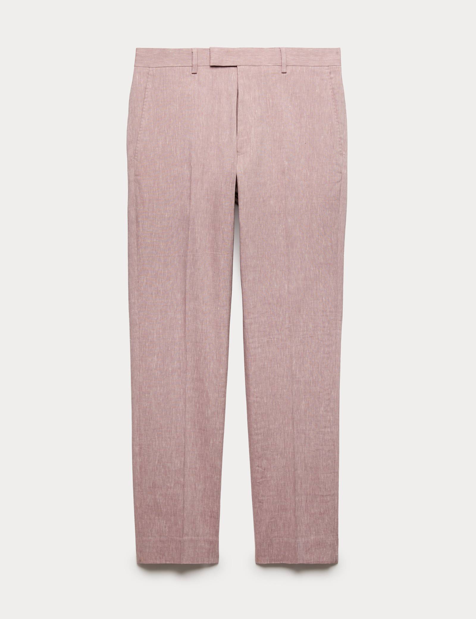 Tailored Fit Italian Performance Linen Blend Suit Trousers - image 2