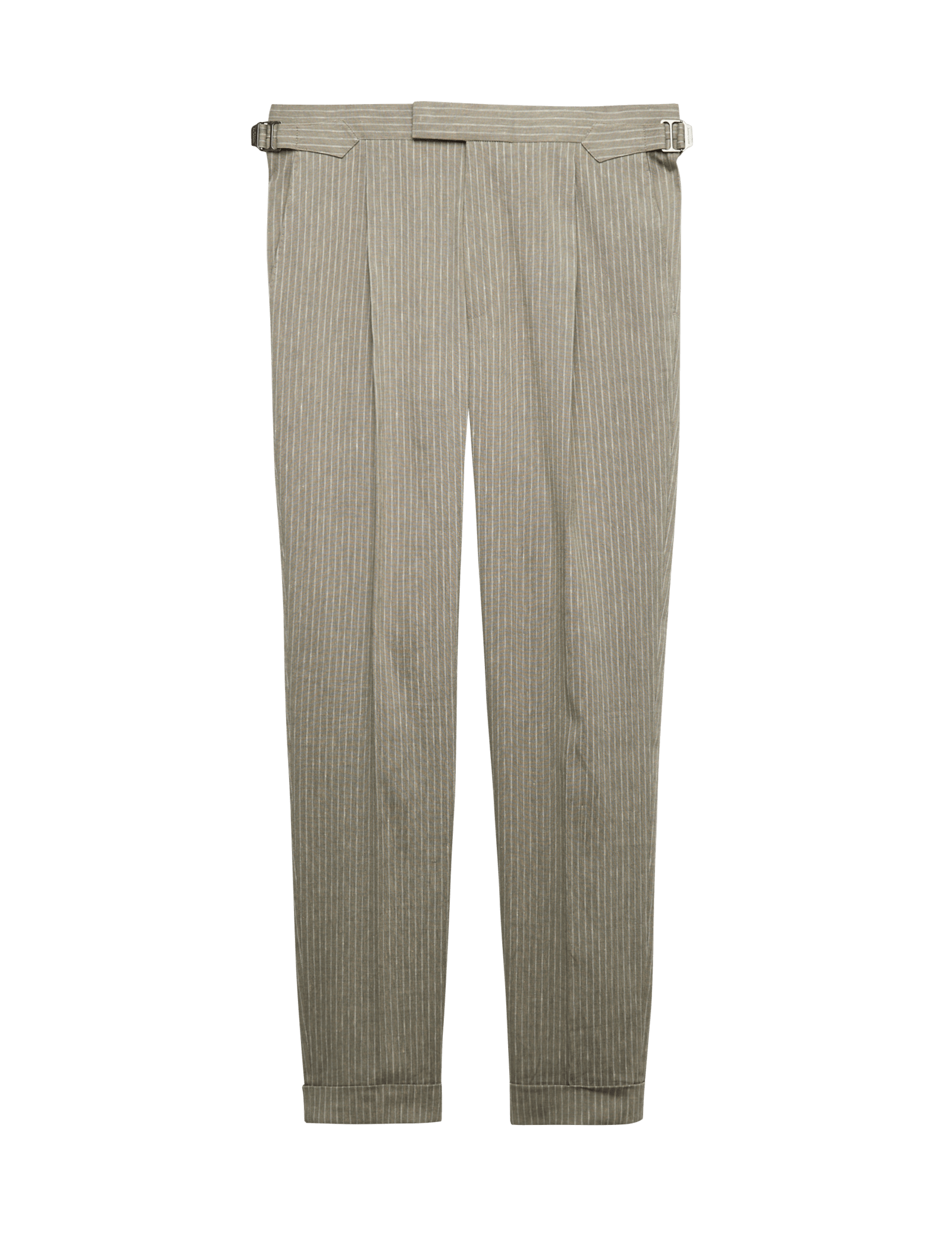Tailored Fit Italian Performance Linen Blend Pinstripe Suit Trousers - image 5