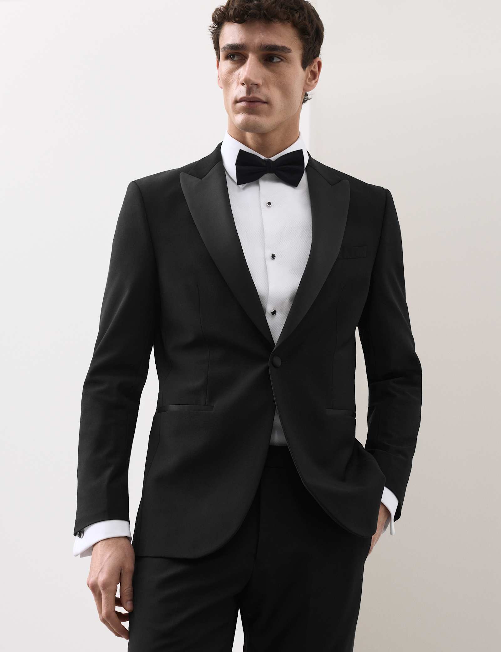 Tailored Fit Wool Blend Tuxedo Jacket - image 2