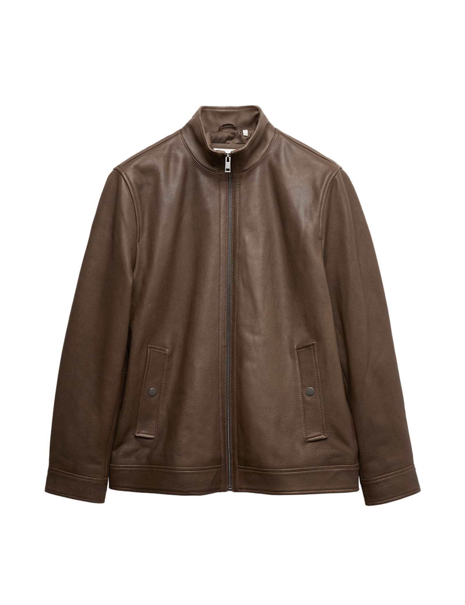 Funnel Neck Leather BikerJacket - image 3