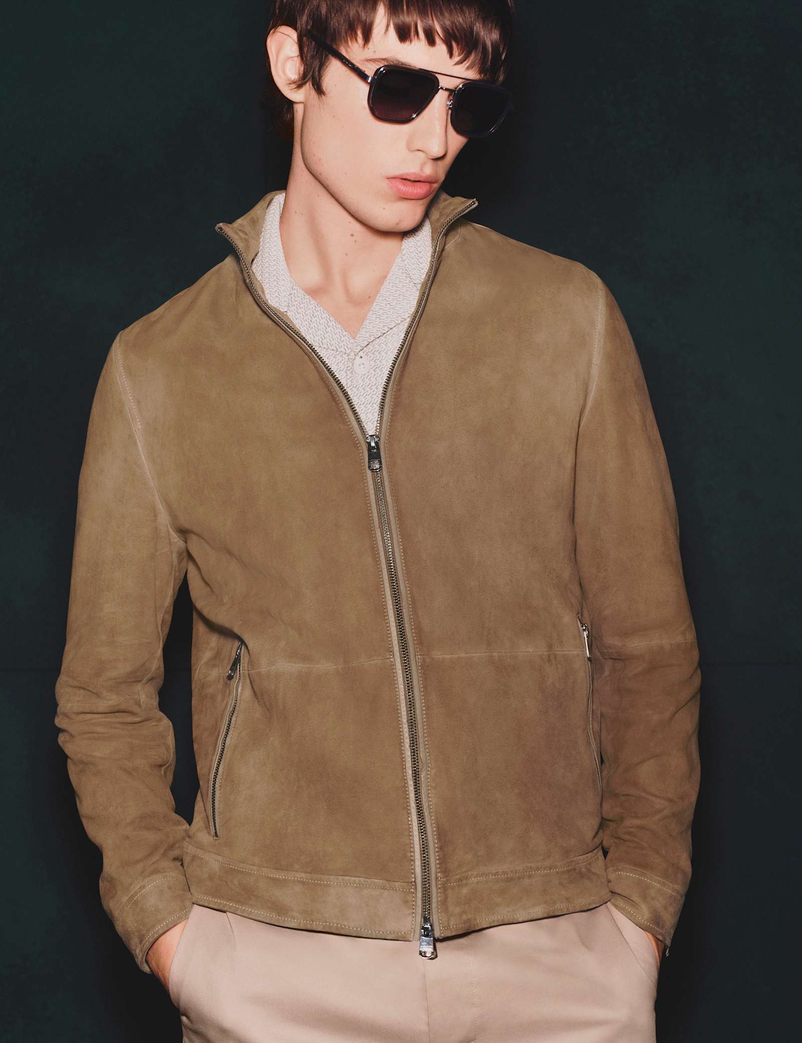 Cashmere Suede Funnel Neck Jacket - image 2