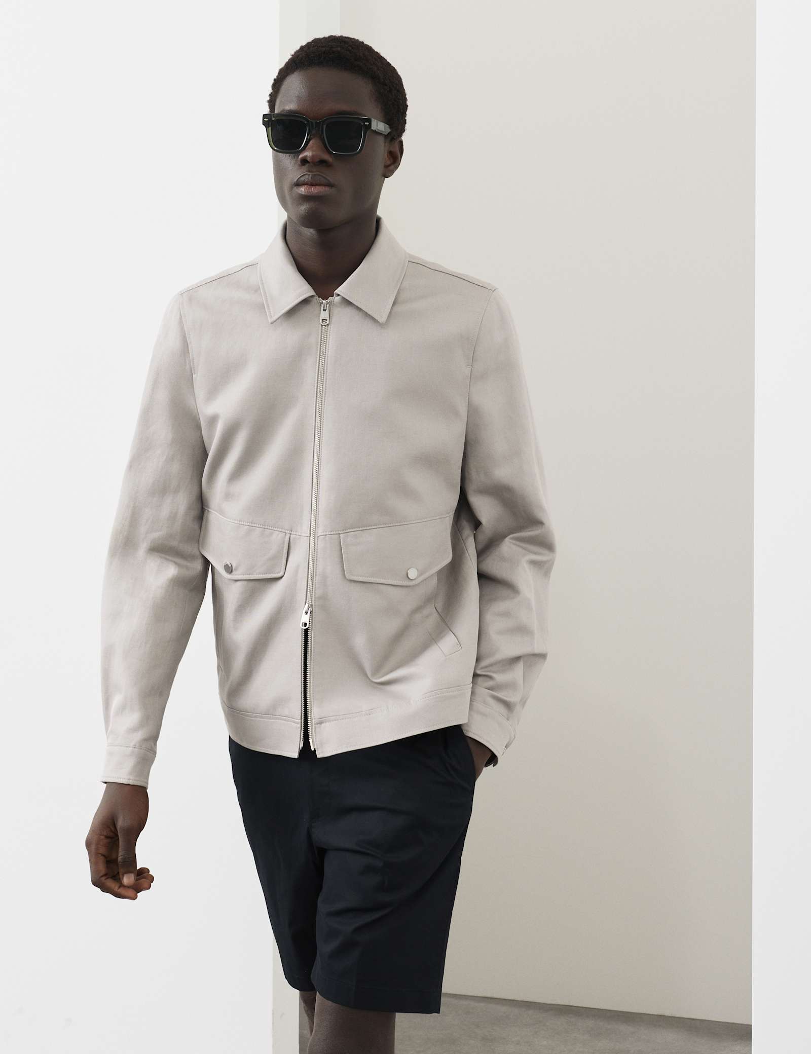 Cotton Rich Harrington Jacket with Linen - image 3