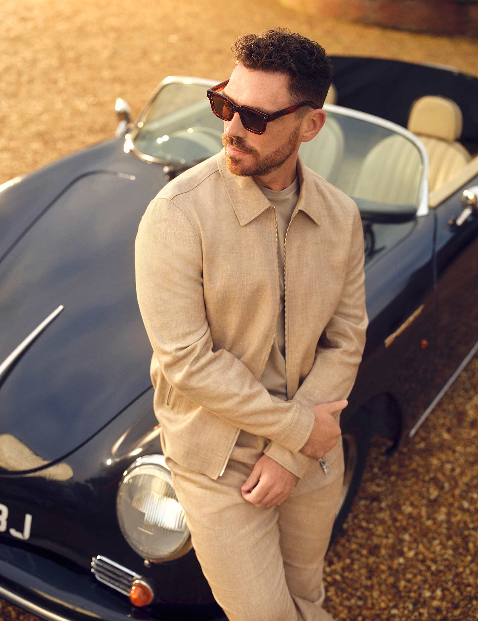 Linen Blend Performance Harrington Jacket - image 3