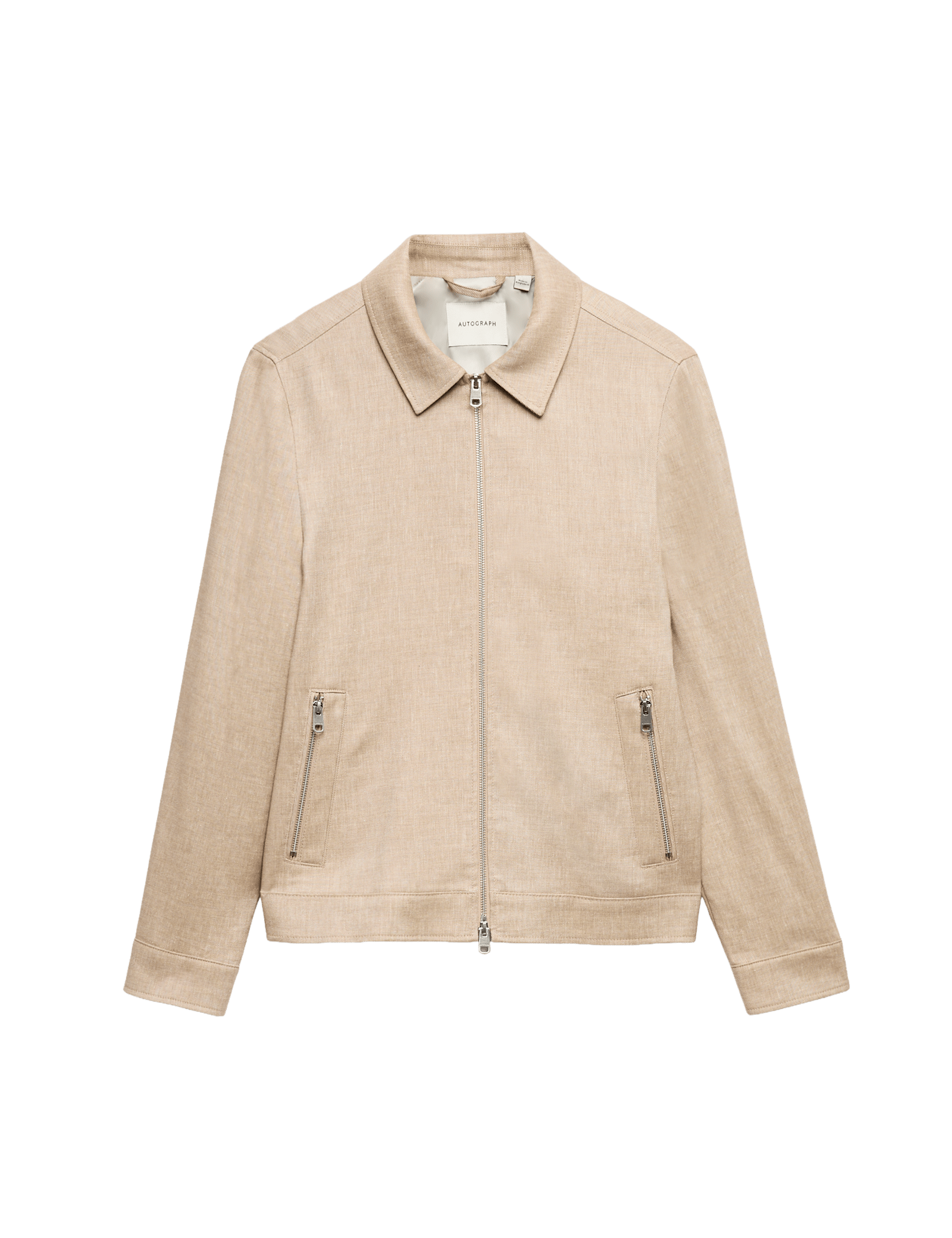 Linen Blend Performance Harrington Jacket - image 5