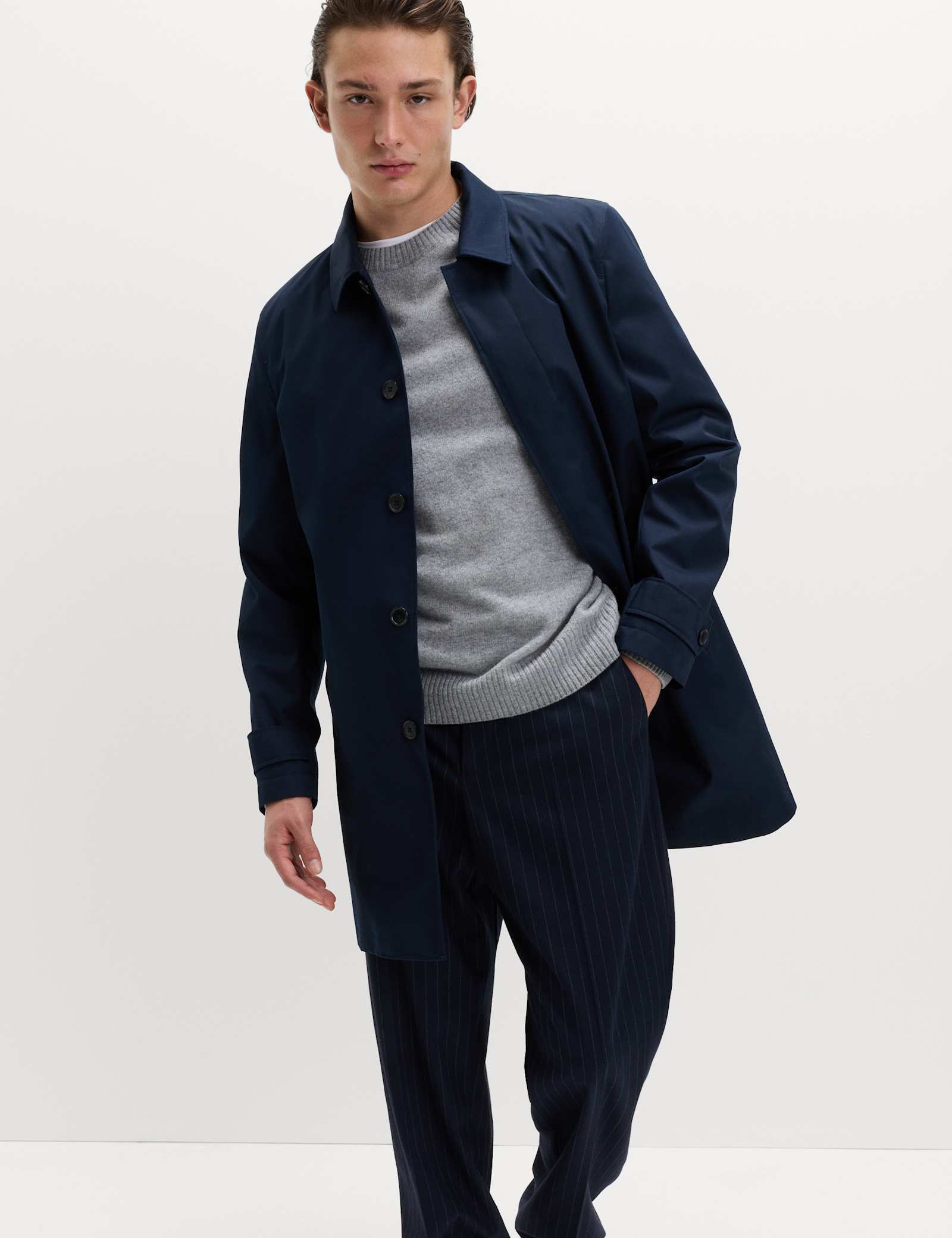Cotton Blend Car Coat Mac - image 4