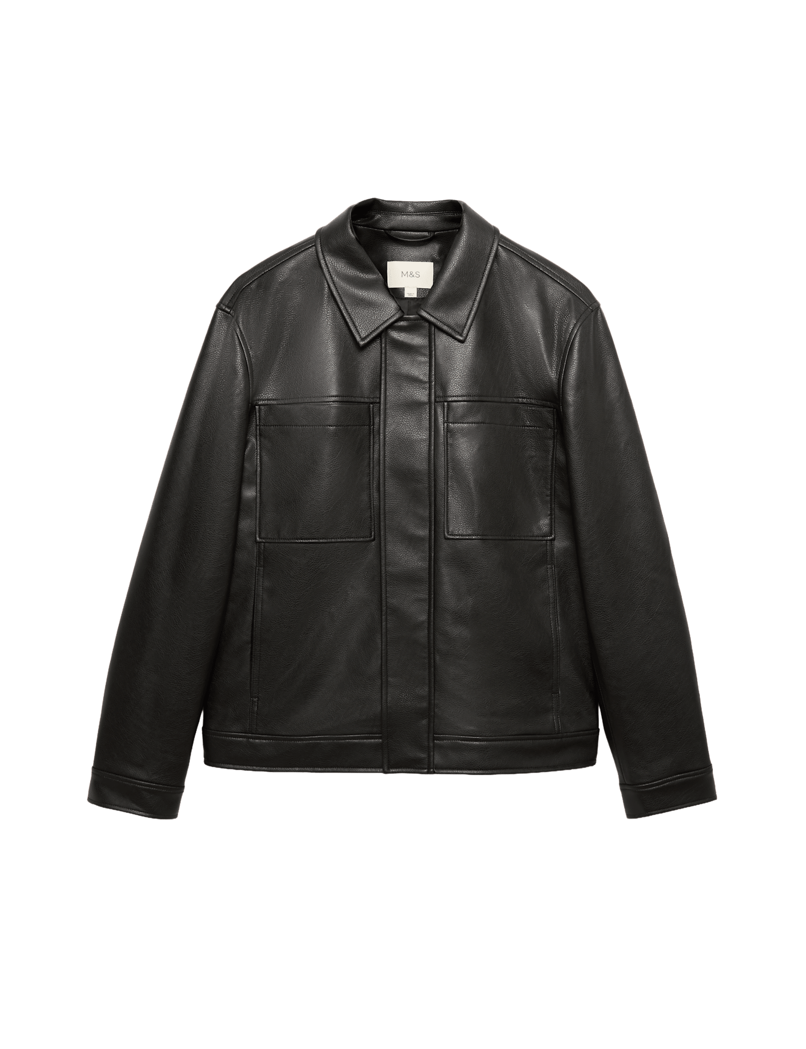 Faux Leather Trucker Jacket - image 3