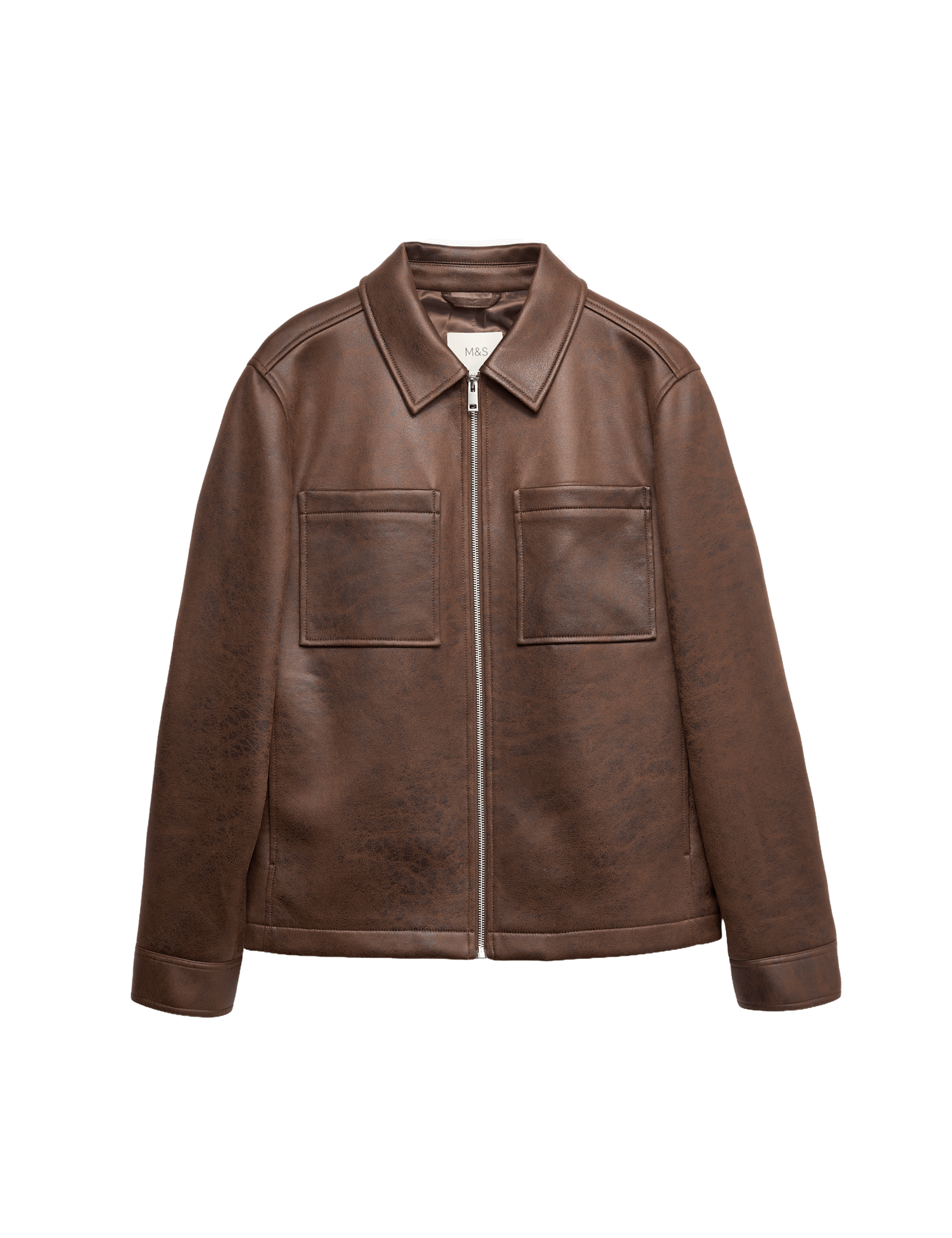 Faux Leather Trucker Jacket - image 3