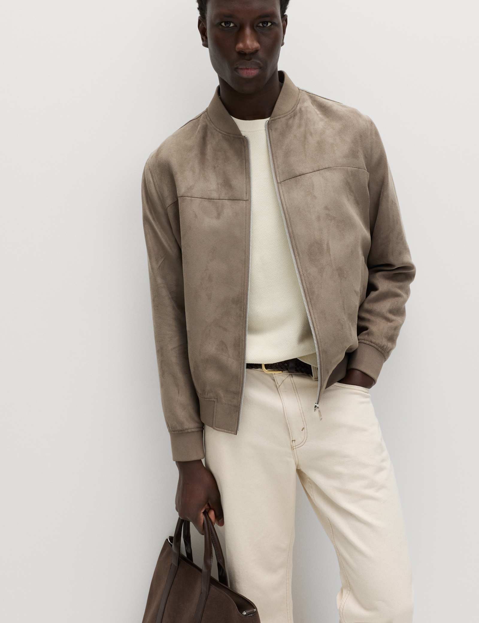 Faux Suede Bomber - image 2