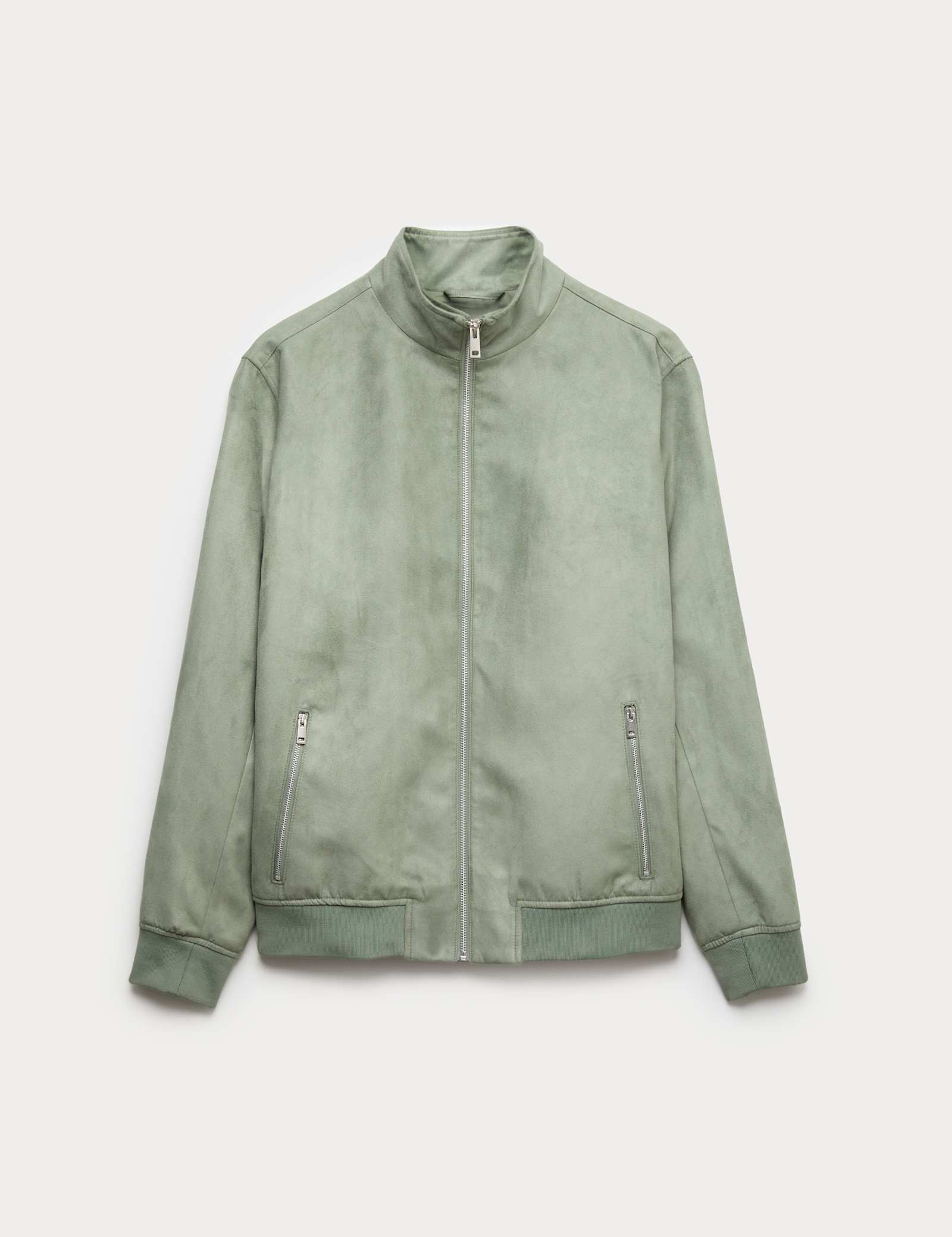 Faux Suede Funnel Neck Jacket - image 1