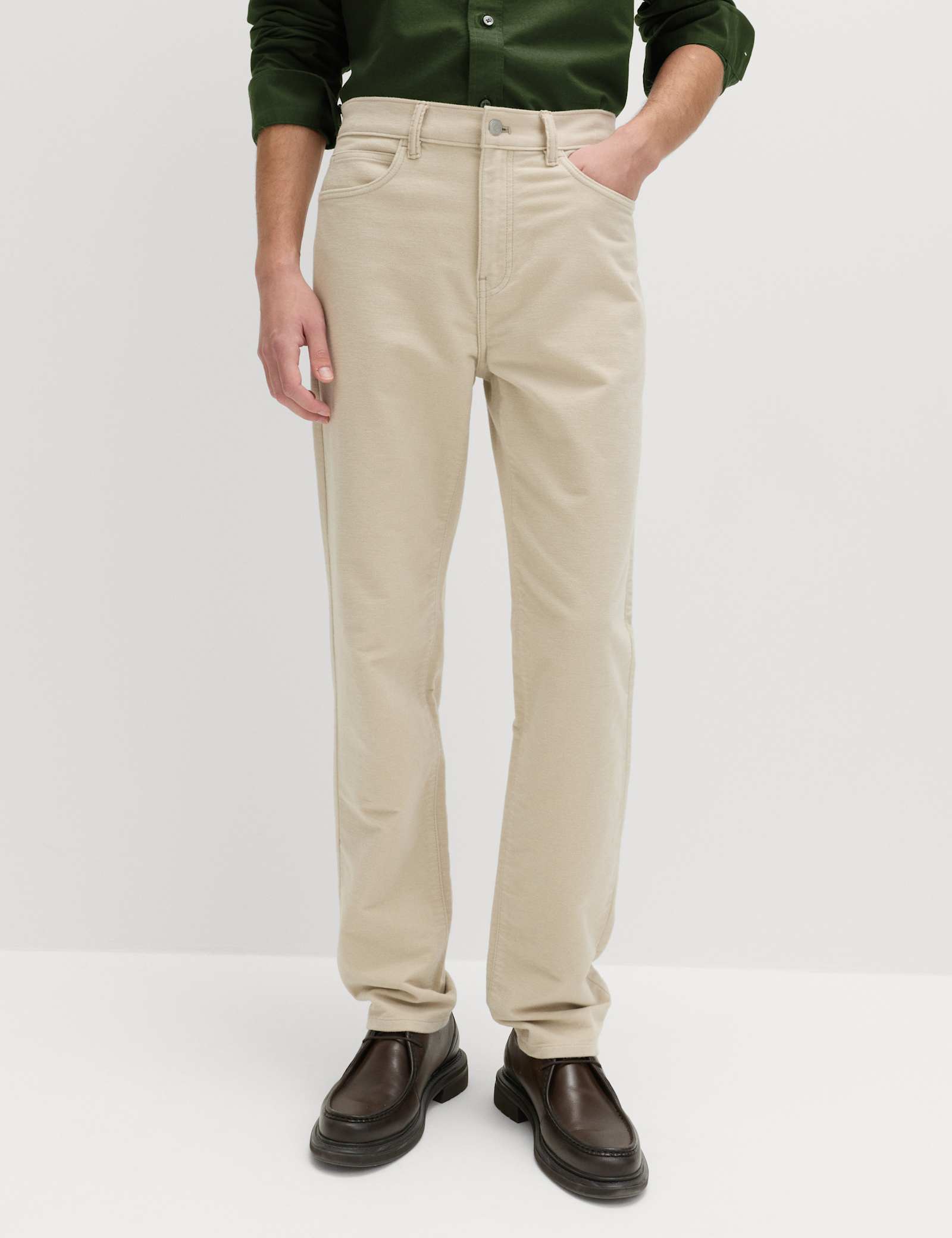 Straight Fit Italian Moleskin 5 Pocket Trousers - image 5
