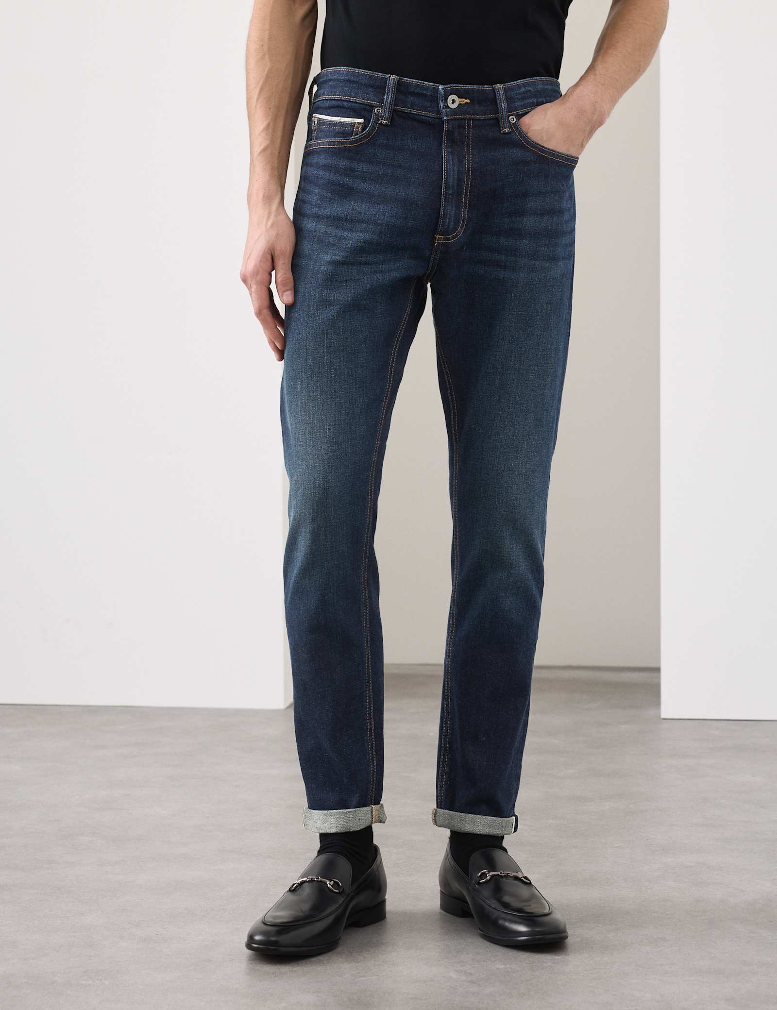 Slim Fit Japanese Selvedge Stretch Jeans - image 4