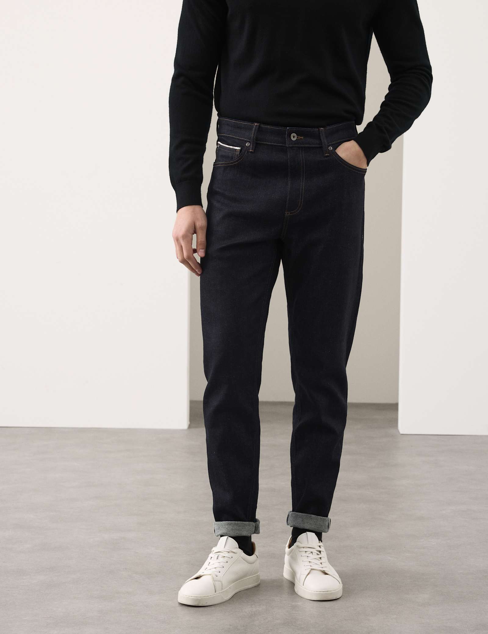 Tapered Fit Japanese Selvedge Stretch Jeans - image 3