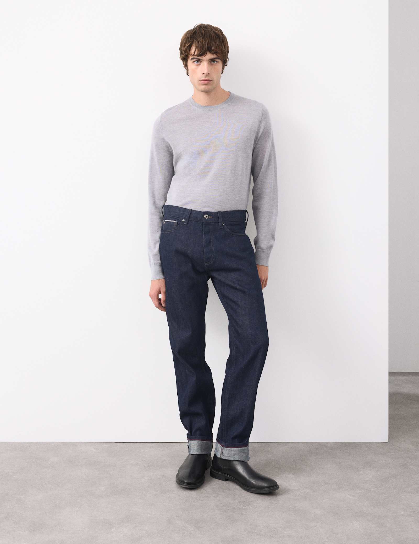 Straight Fit Pure Cotton Selvedge Jeans - image 3