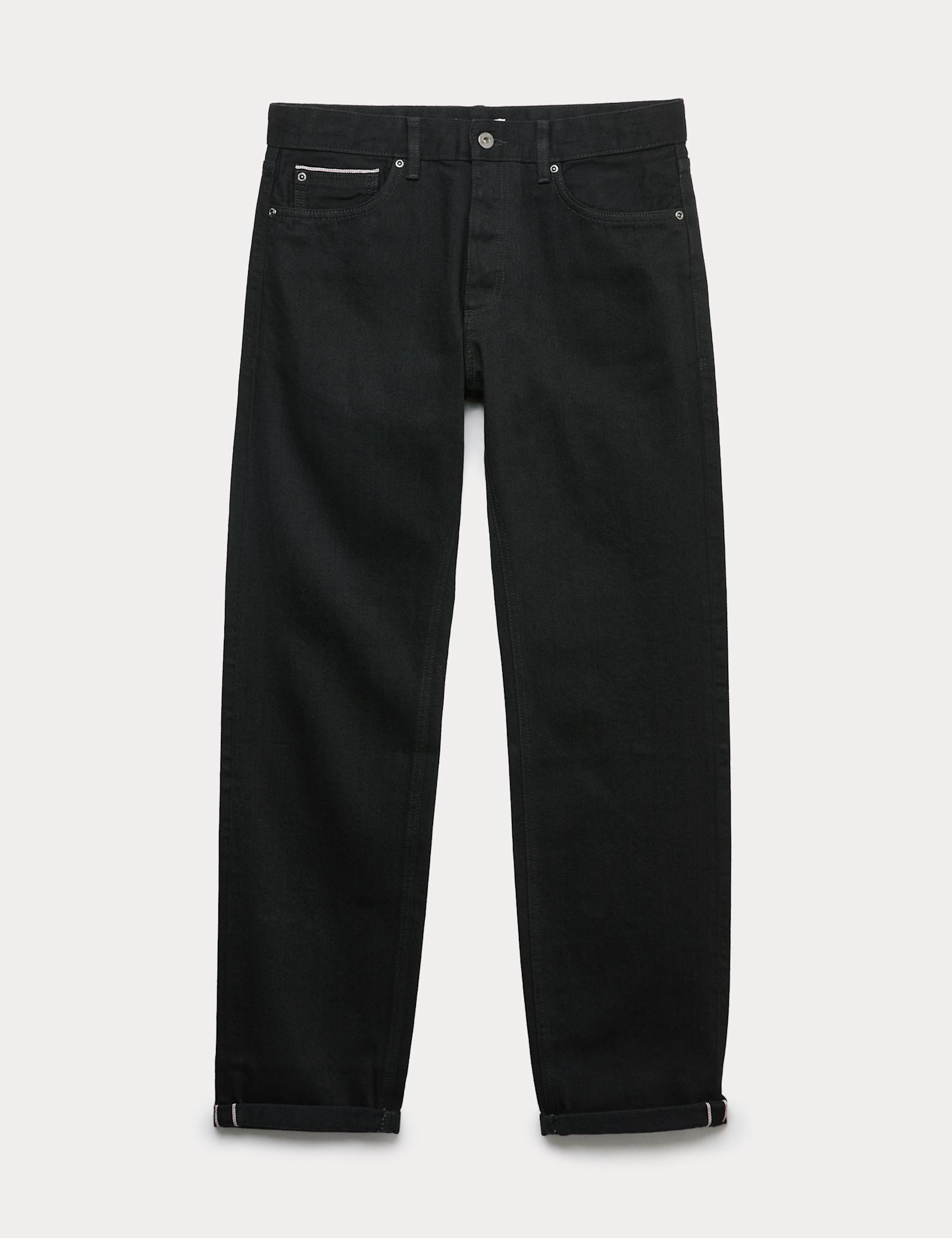 Straight Fit Pure Cotton Selvedge Jeans - image 2