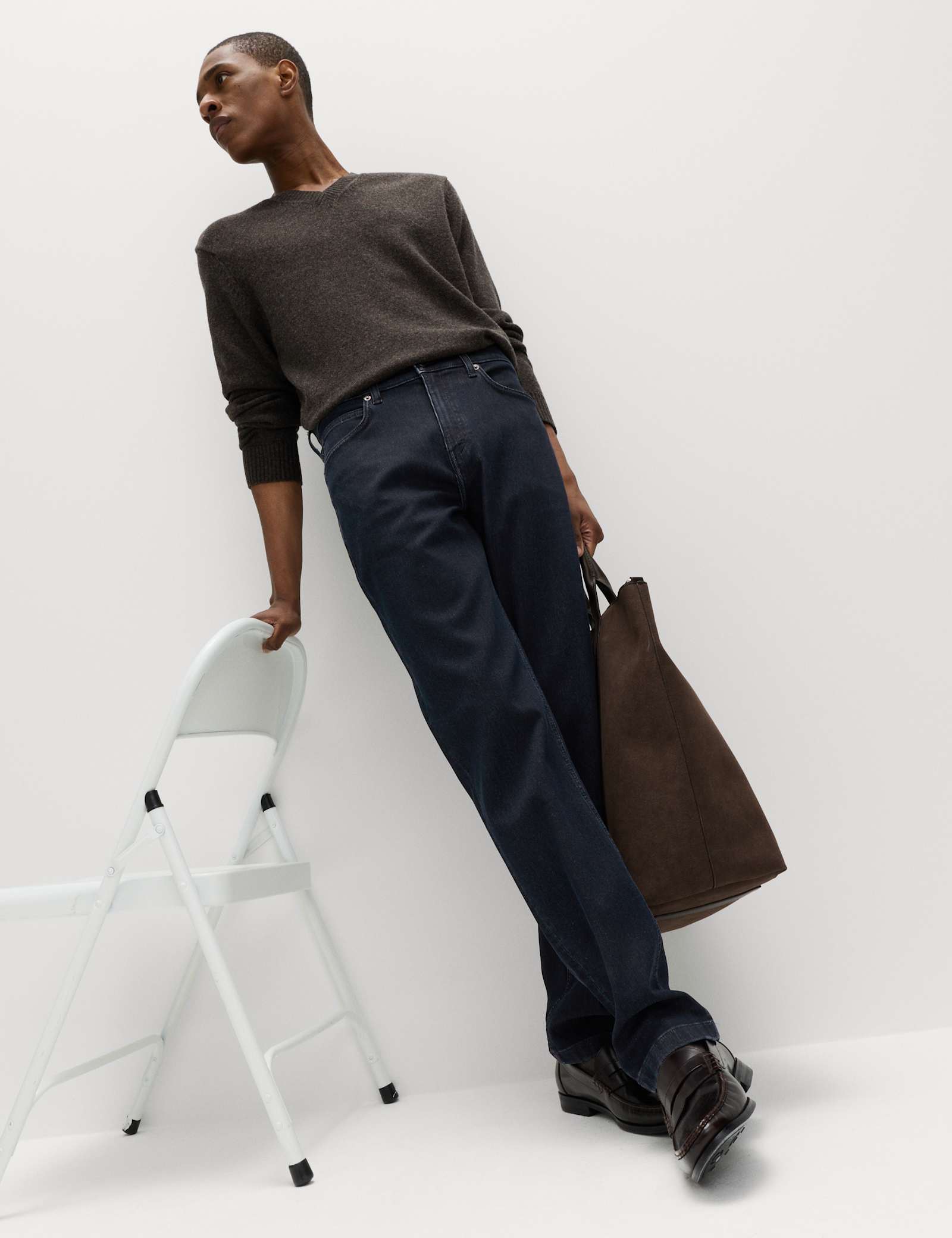 Straight Fit Textured 5 Pocket Jeans - image 4