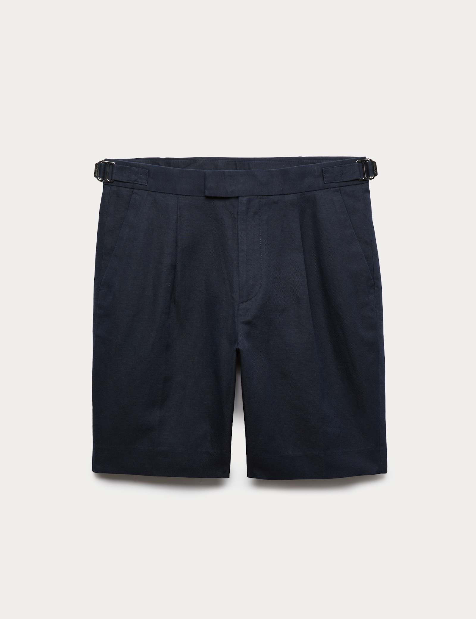 Cotton Linen Blend Pleat Front Shorts - image 5