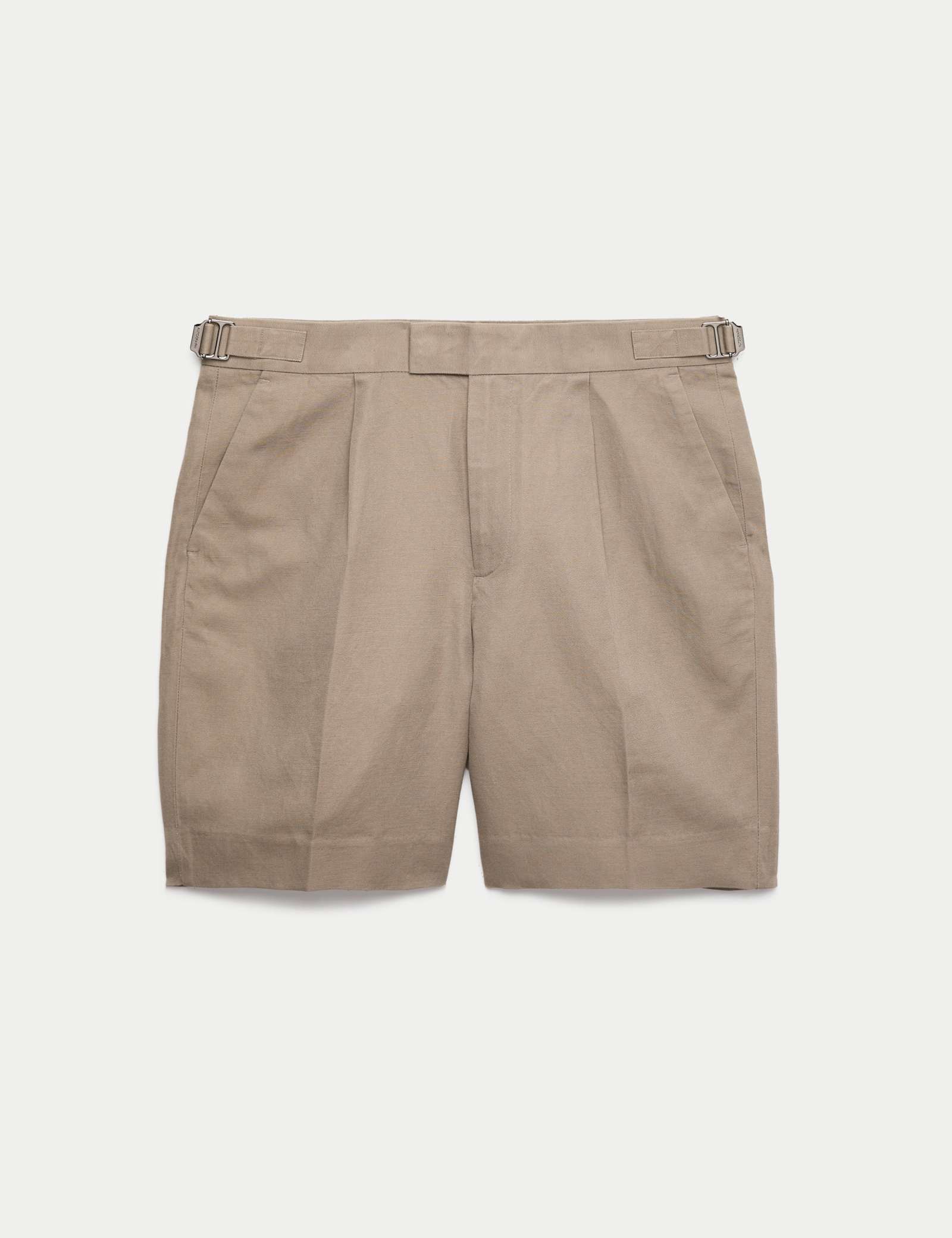 Cotton Linen Blend Pleat Front Shorts - image 3