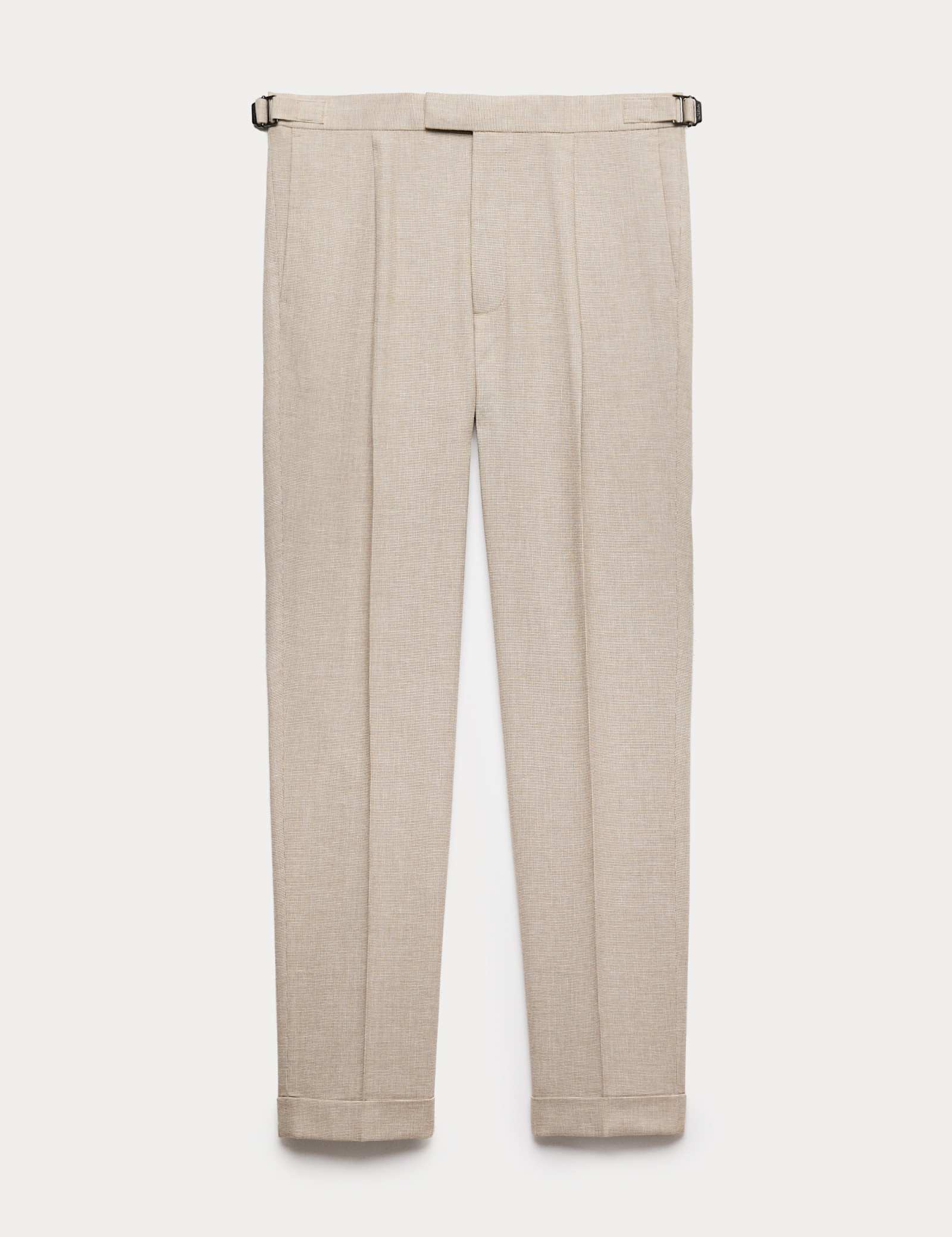 Tapered Fit Cotton Linen Blend Trousers - image 2