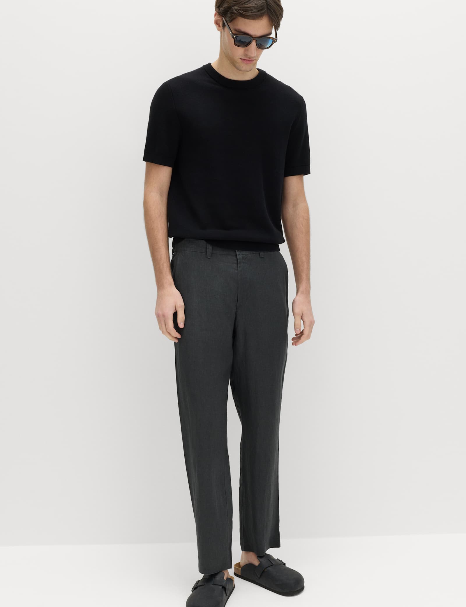 Pure Linen Half- Elasticated Waist Trousers - image 5
