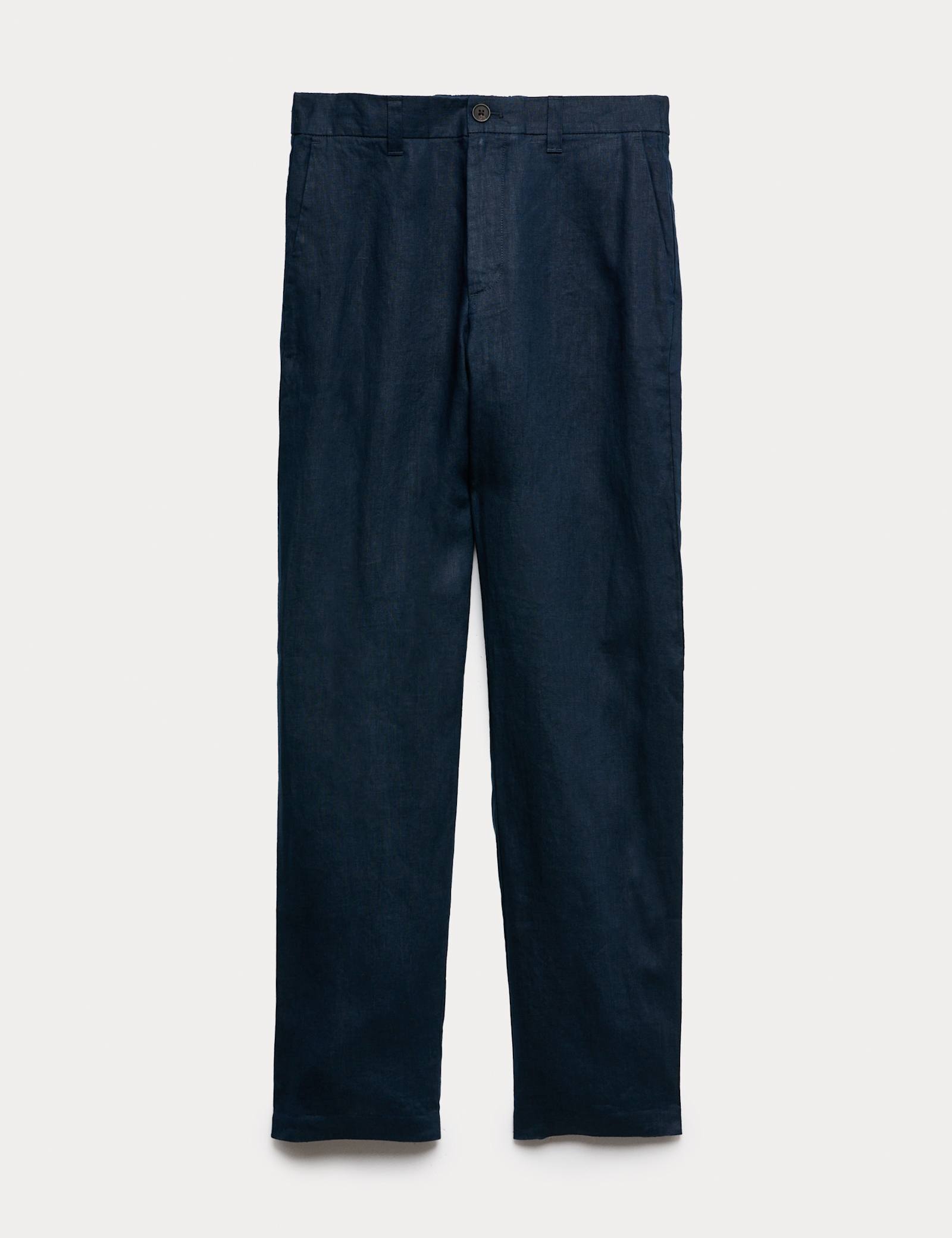 Pure Linen Half- Elasticated Waist Trousers - image 3