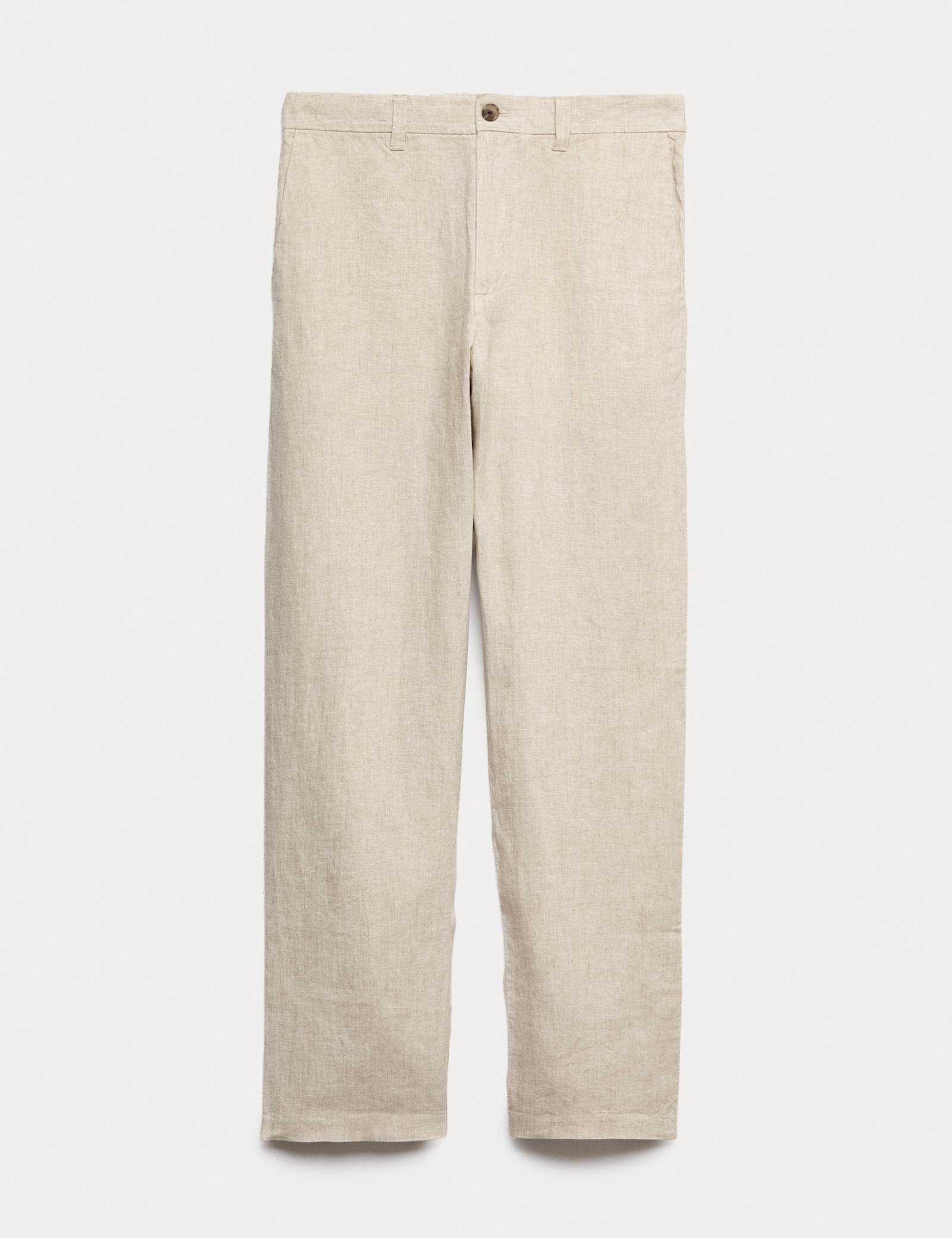 Pure Linen Half- Elasticated Waist Trousers - image 2
