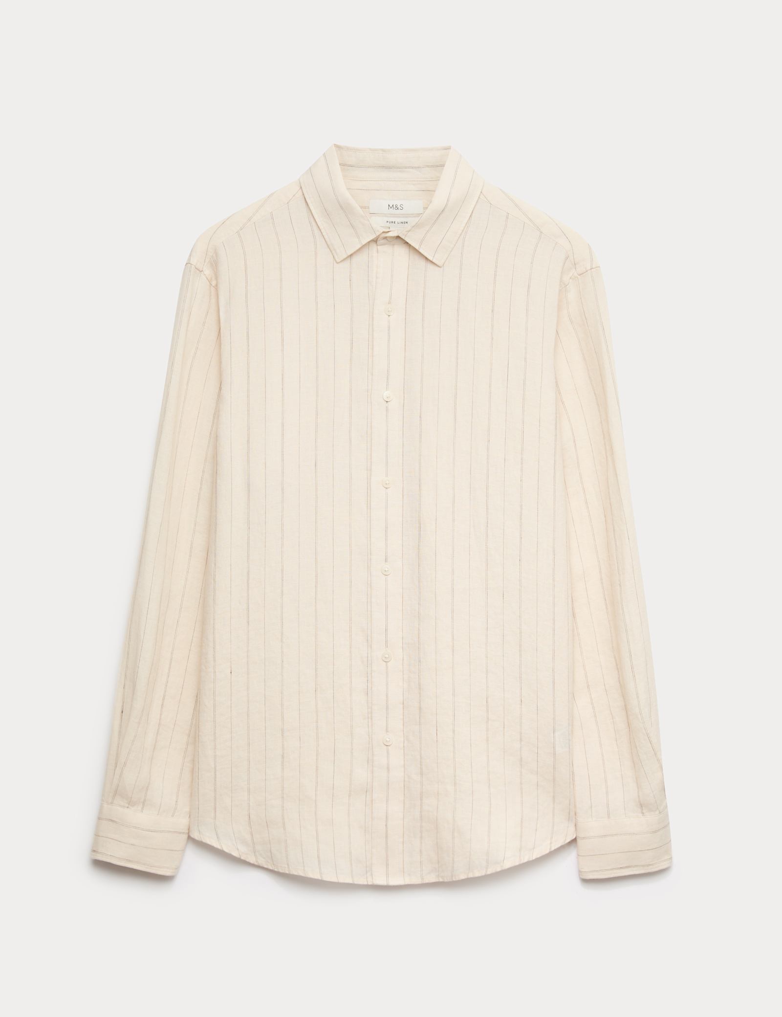 Regular Fit Pure Linen Striped Shirt - image 1