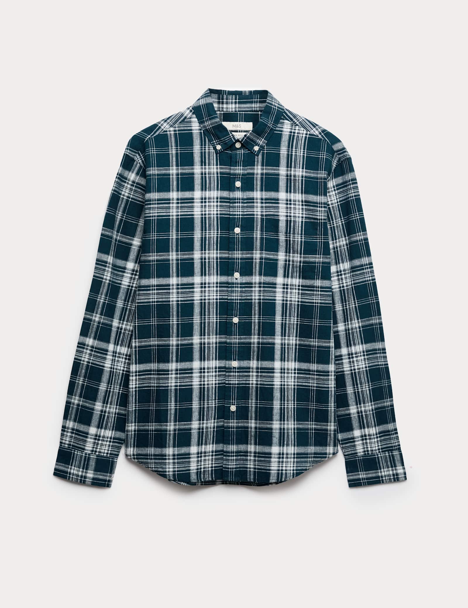Linen Cotton Blend Check Shirt - image 2