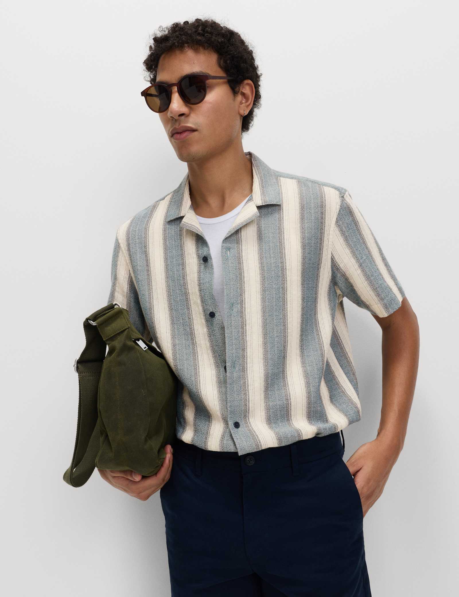 Pure Cotton Striped Short Sleeve Shirt - image 4