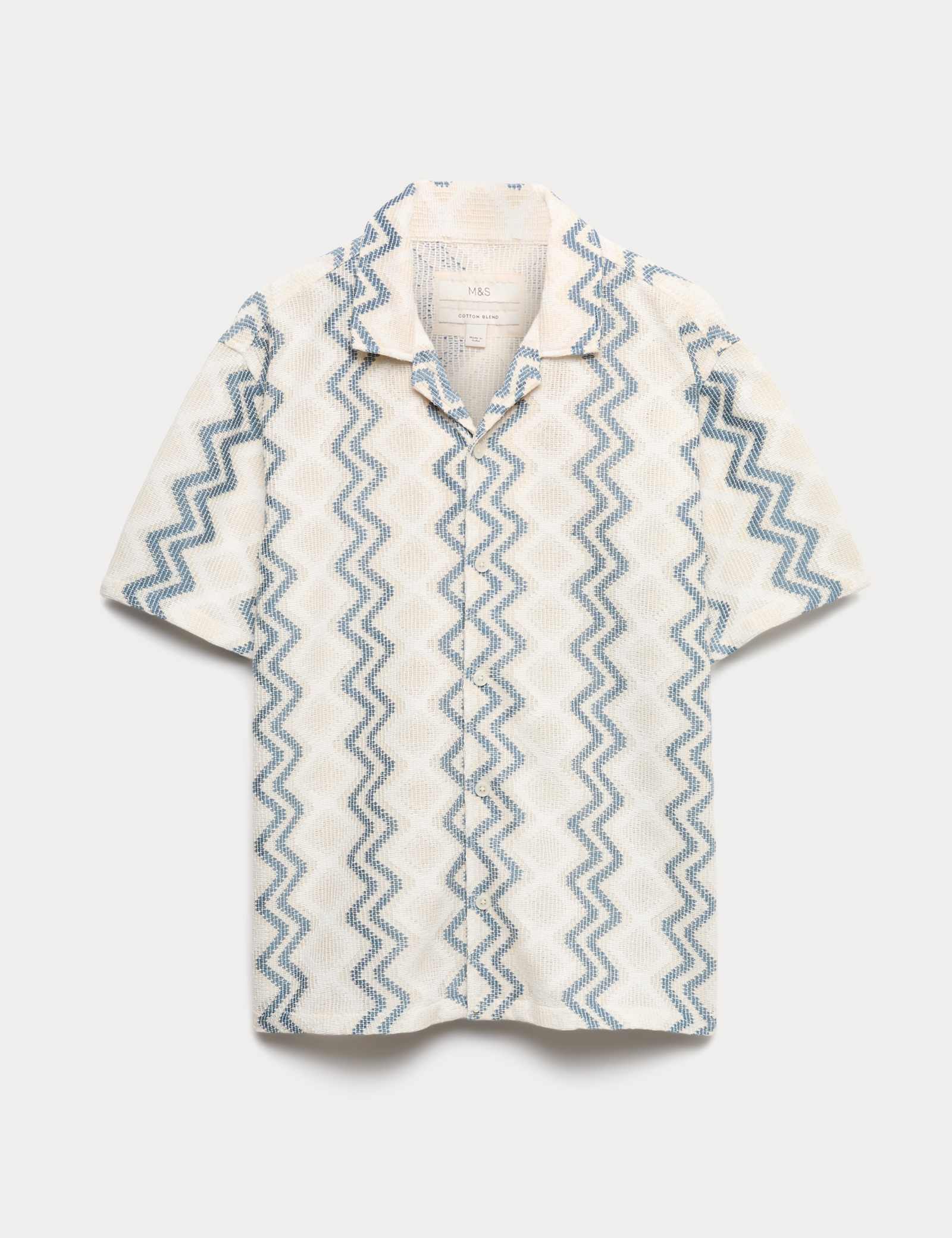 Relaxed Fit Cotton Blend Short Sleeve Shirt - image 1
