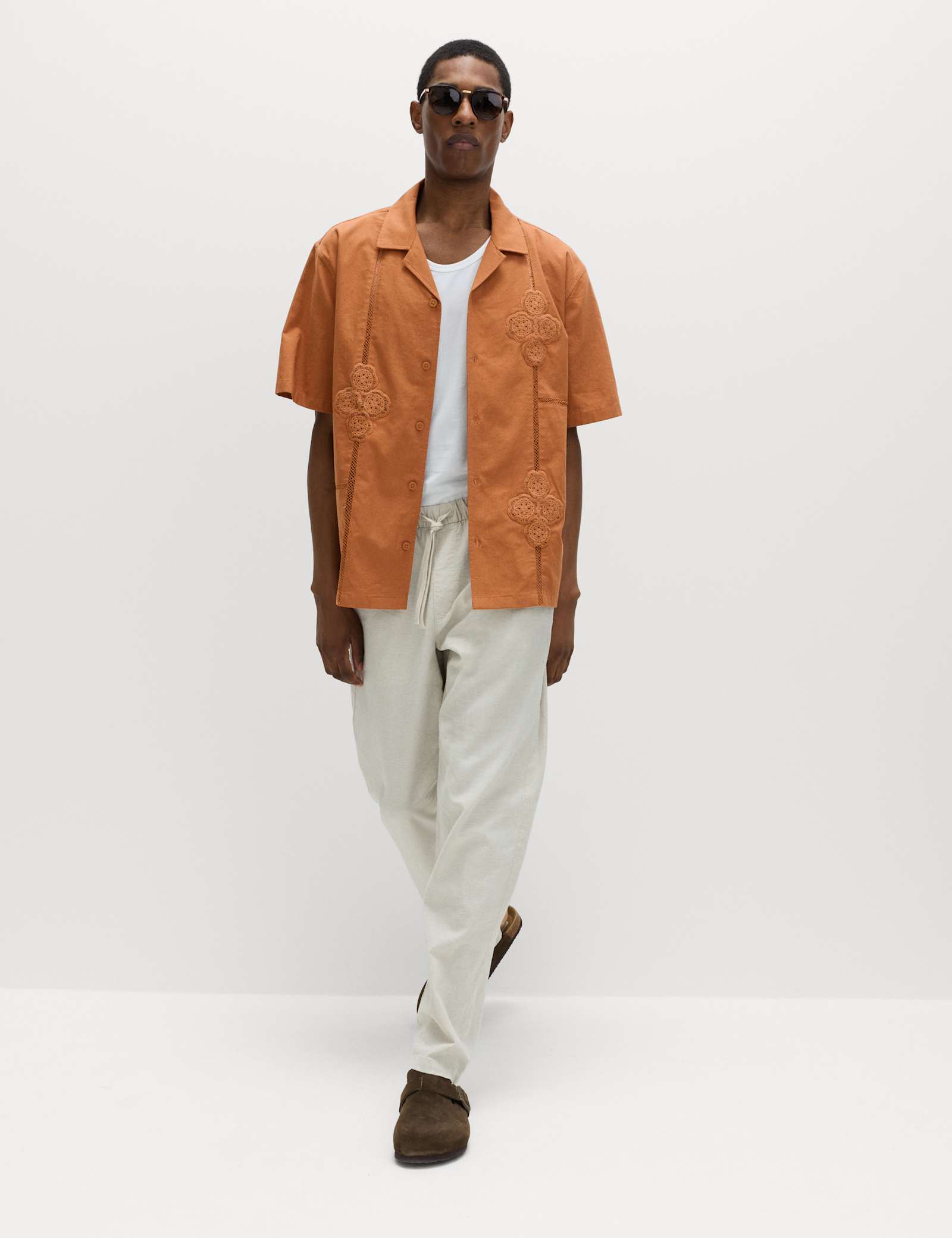 Relaxed Fit Cotton Rich Embroidered Short Sleeve Shirt - image 5