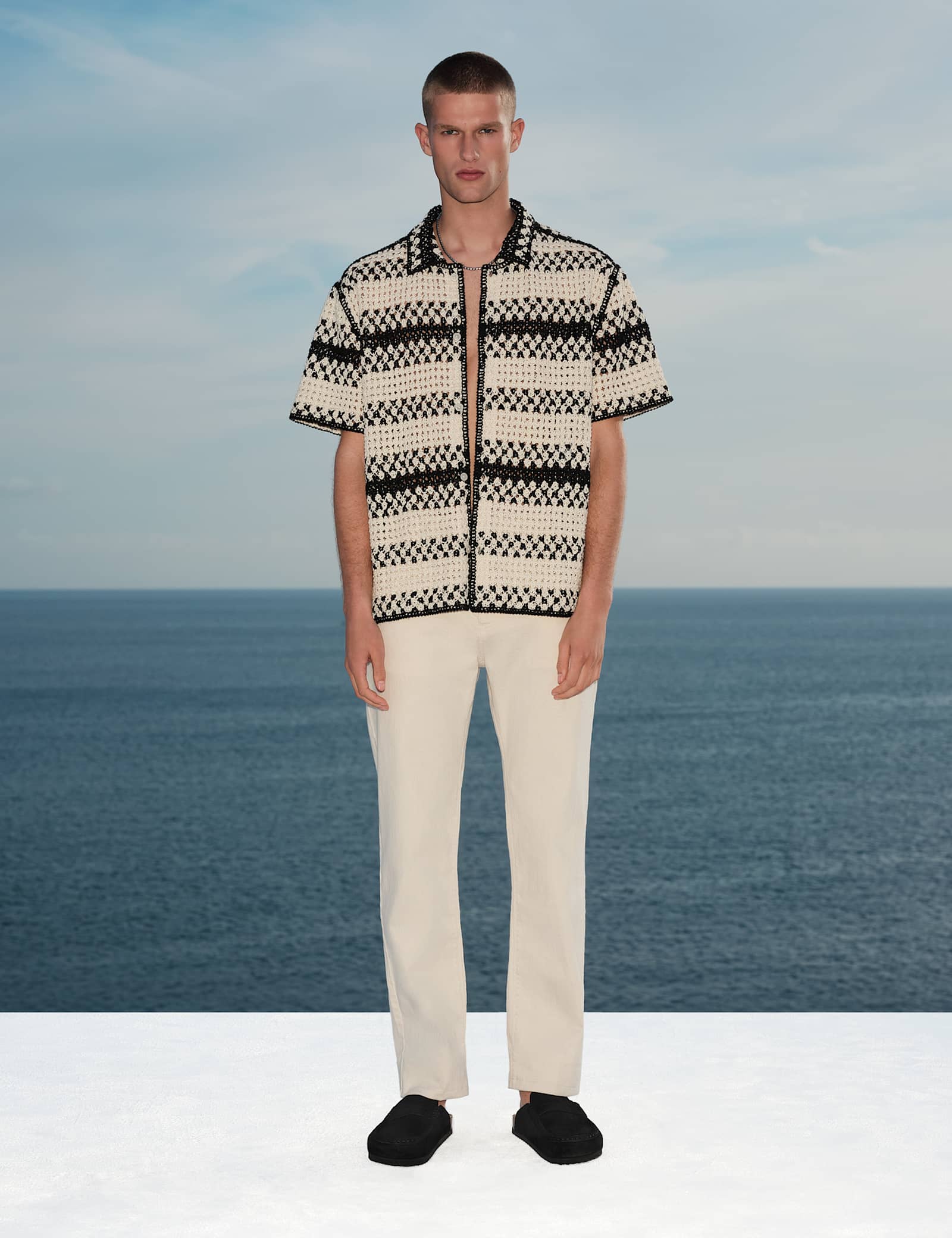 Relaxed Fit Knitted Polo Shirt - image 2