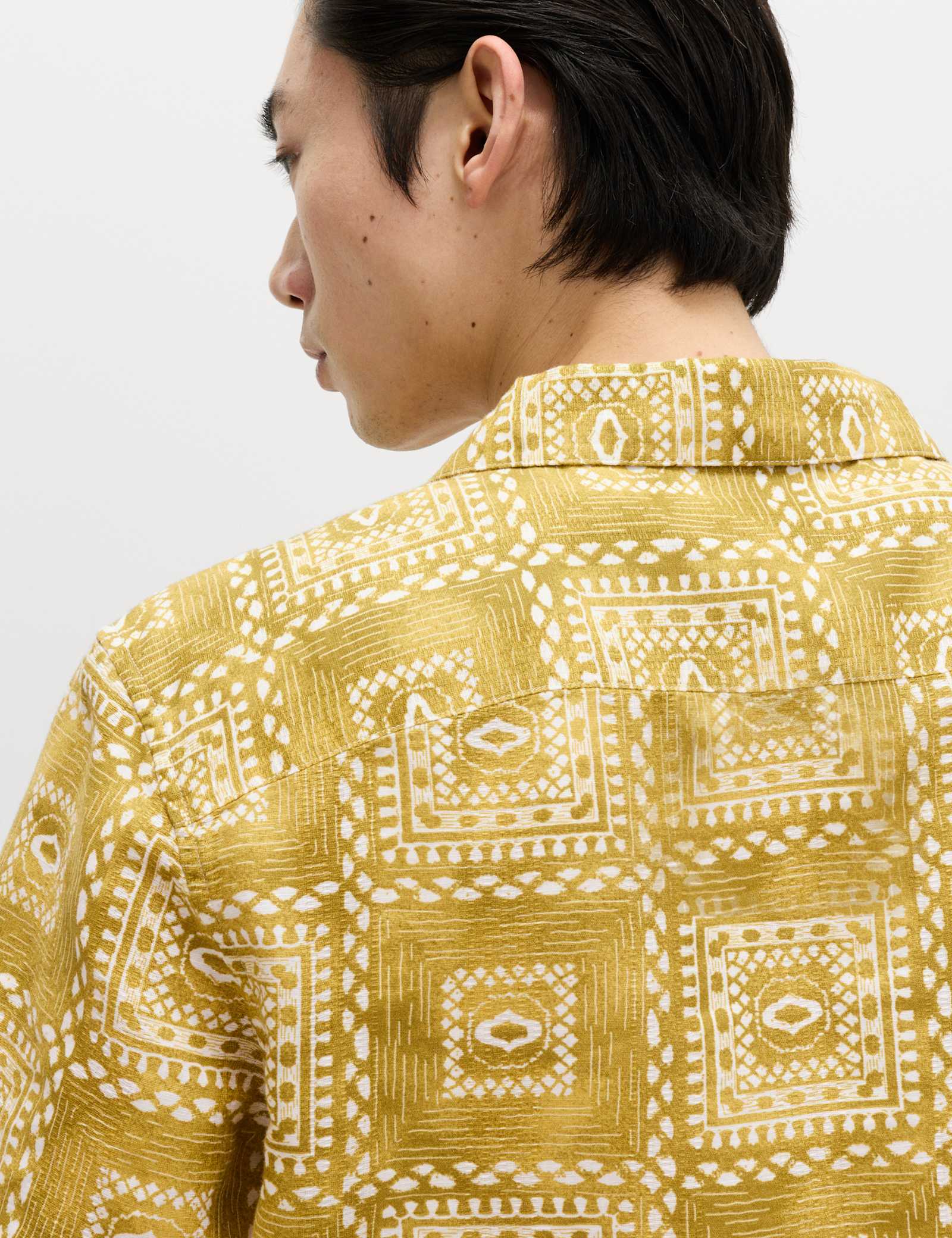 Linen Rich Abstract Tile Print Shirt - image 4