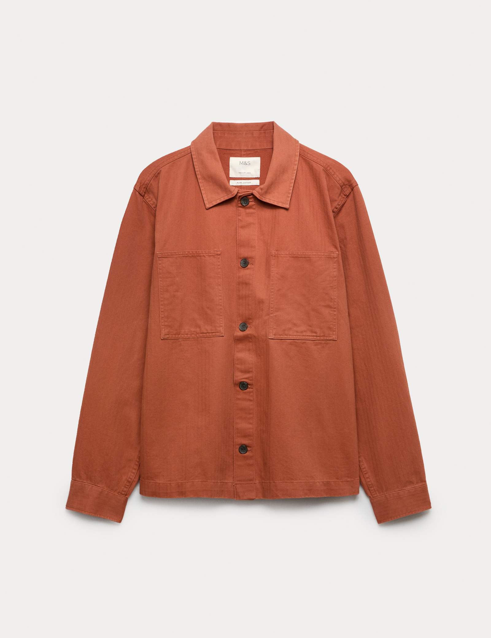 Pure Cotton Herringbone Overshirt - image 2