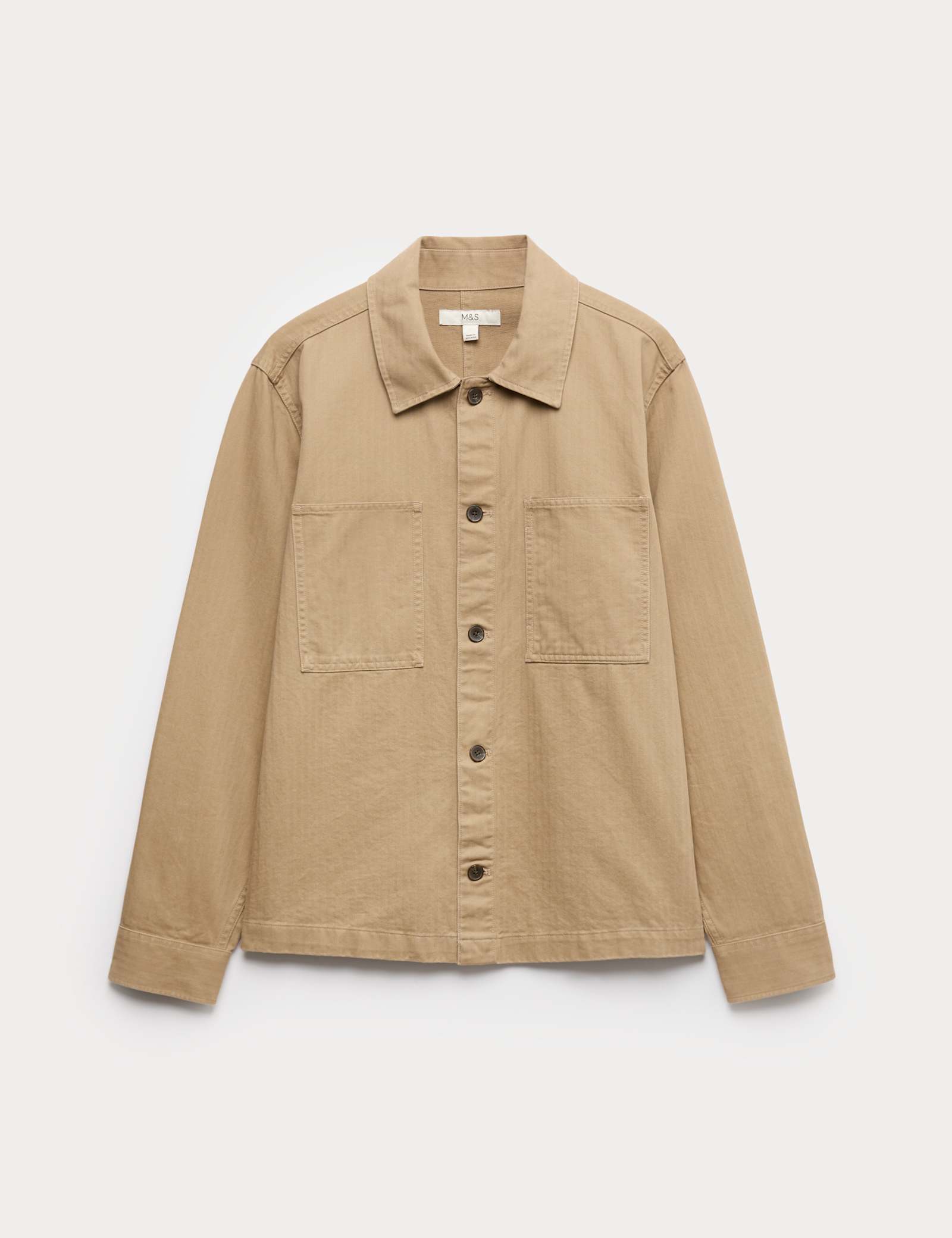 Pure Cotton Herringbone Overshirt - image 1