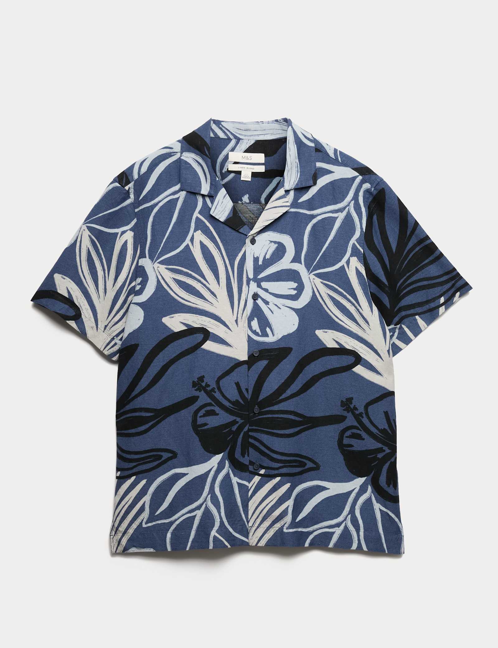 Linen Blend Hawaiian Short Sleeve Shirt - image 1