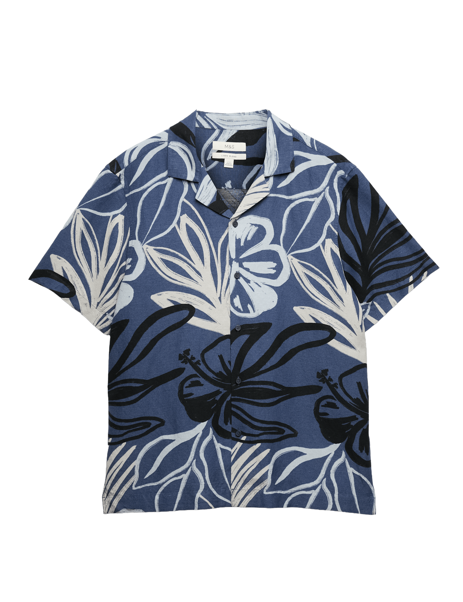 Linen Blend Hawaiian Short Sleeve Shirt - image 3