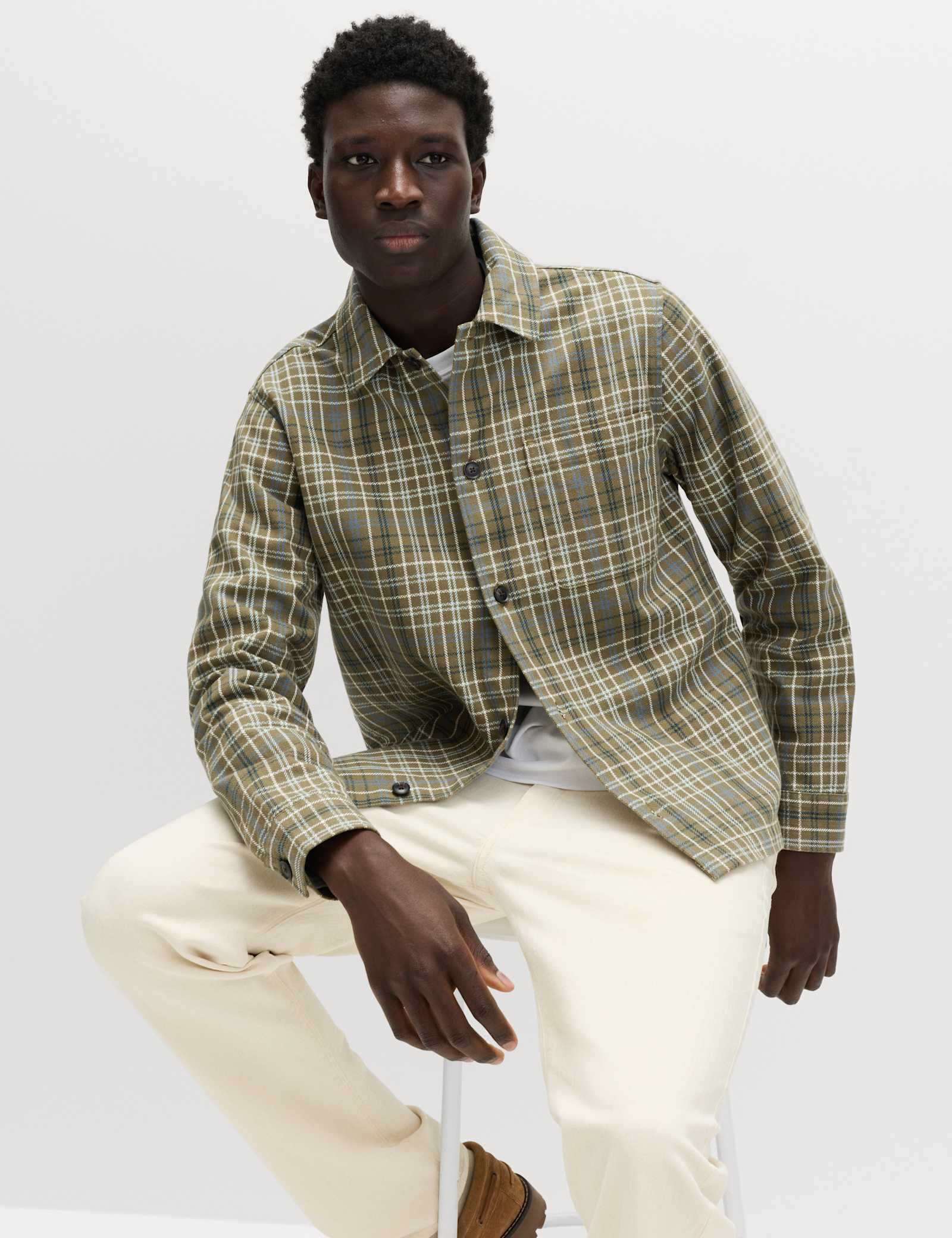 Pure Cotton Check Overshirt - image 3