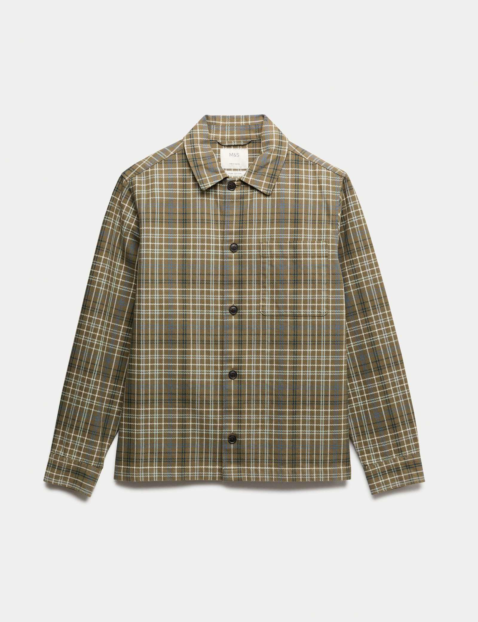 Pure Cotton Check Overshirt - image 1