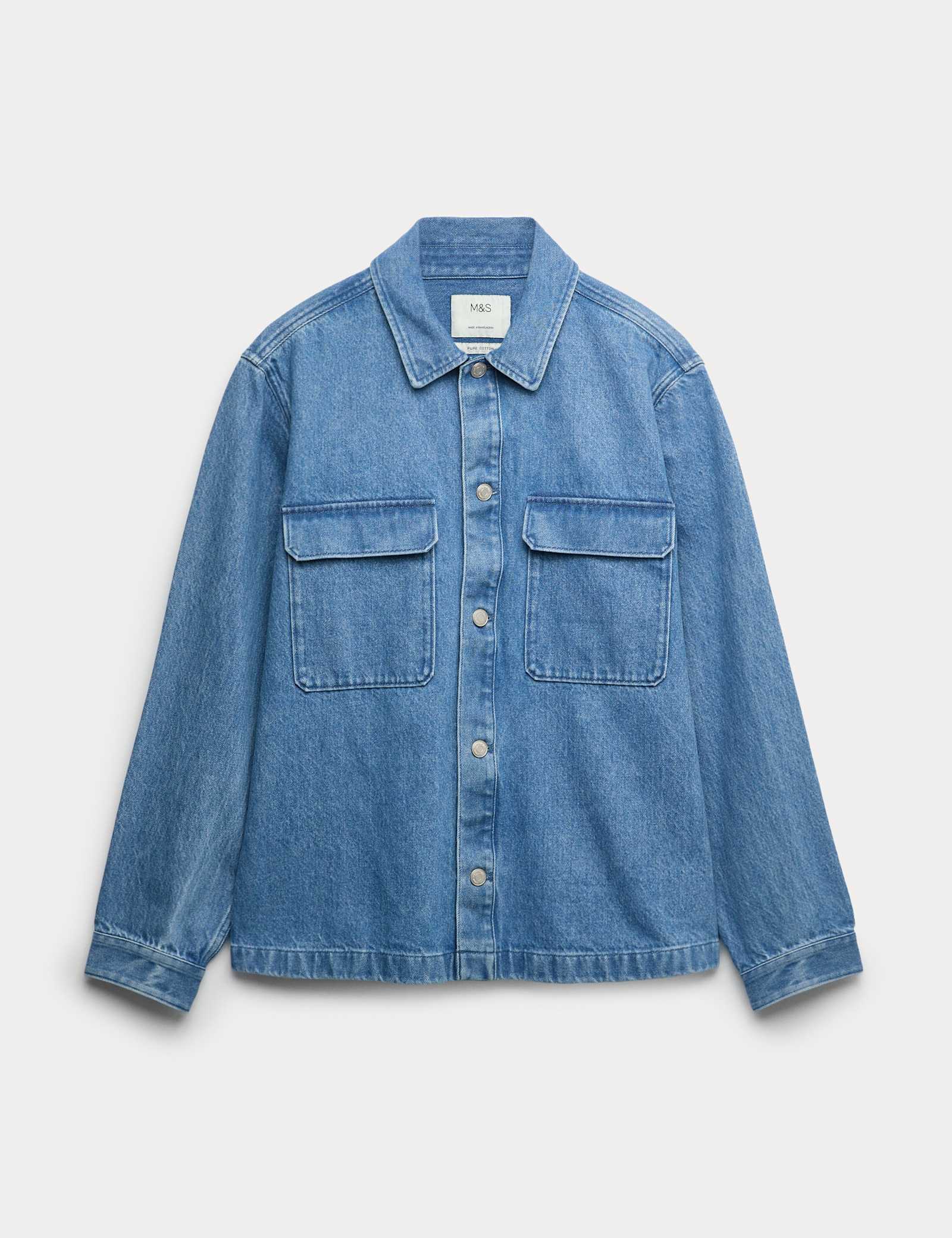 Regular Fit Pure Cotton Denim Overshirt - image 1