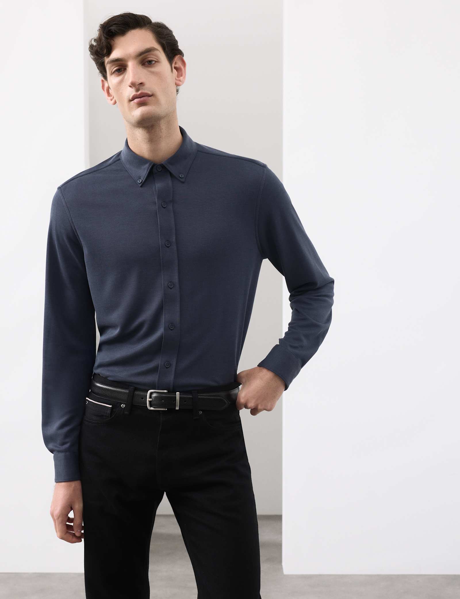 Regular Fit Easy Iron Modal Rich Shirt - image 5