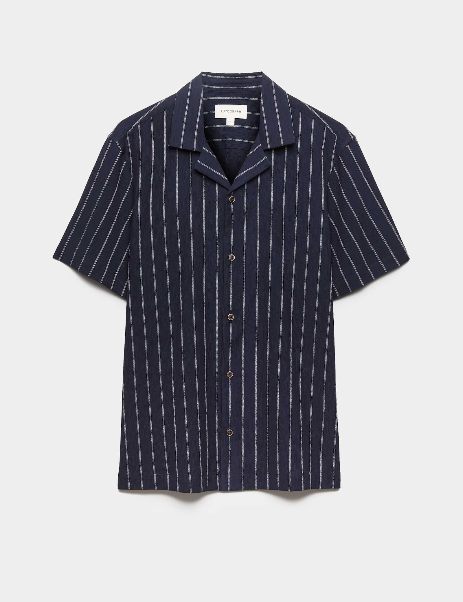 Striped Crinkle Seersucker Short Sleeve Shirt - image 1