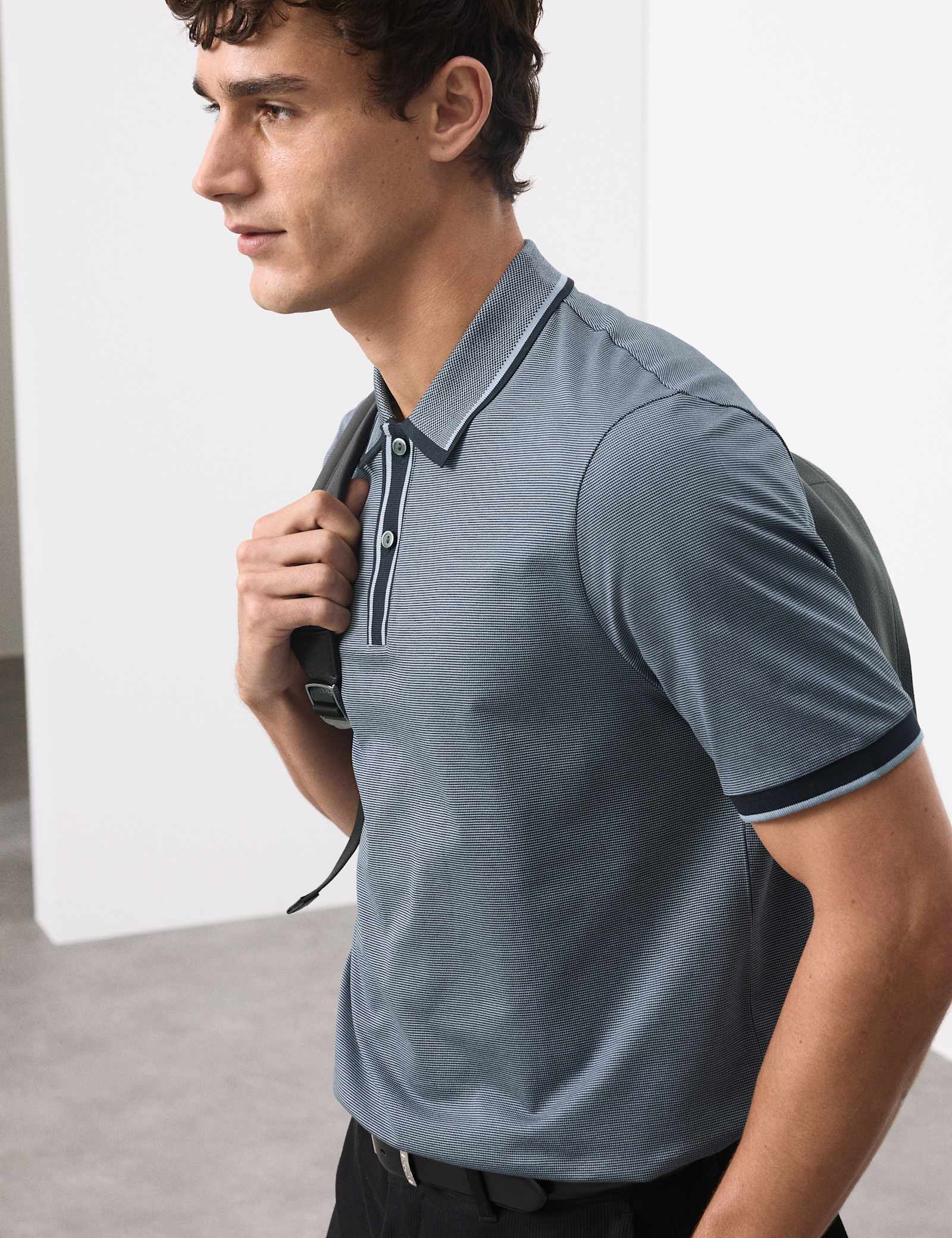 Pure Cotton Jacquard Polo Shirt - image 5