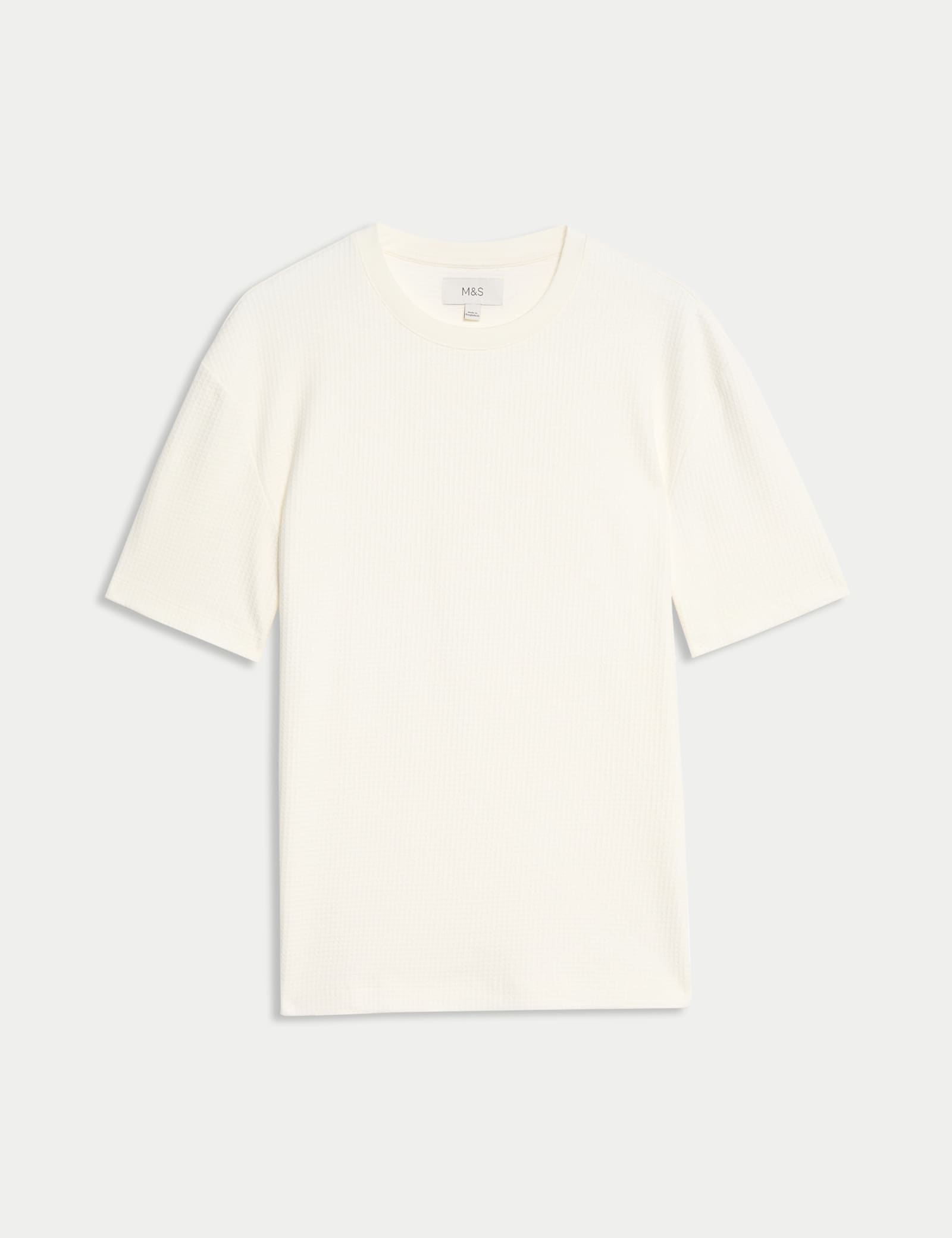 Relaxed Pure Cotton Waffle T-Shirt - image 5