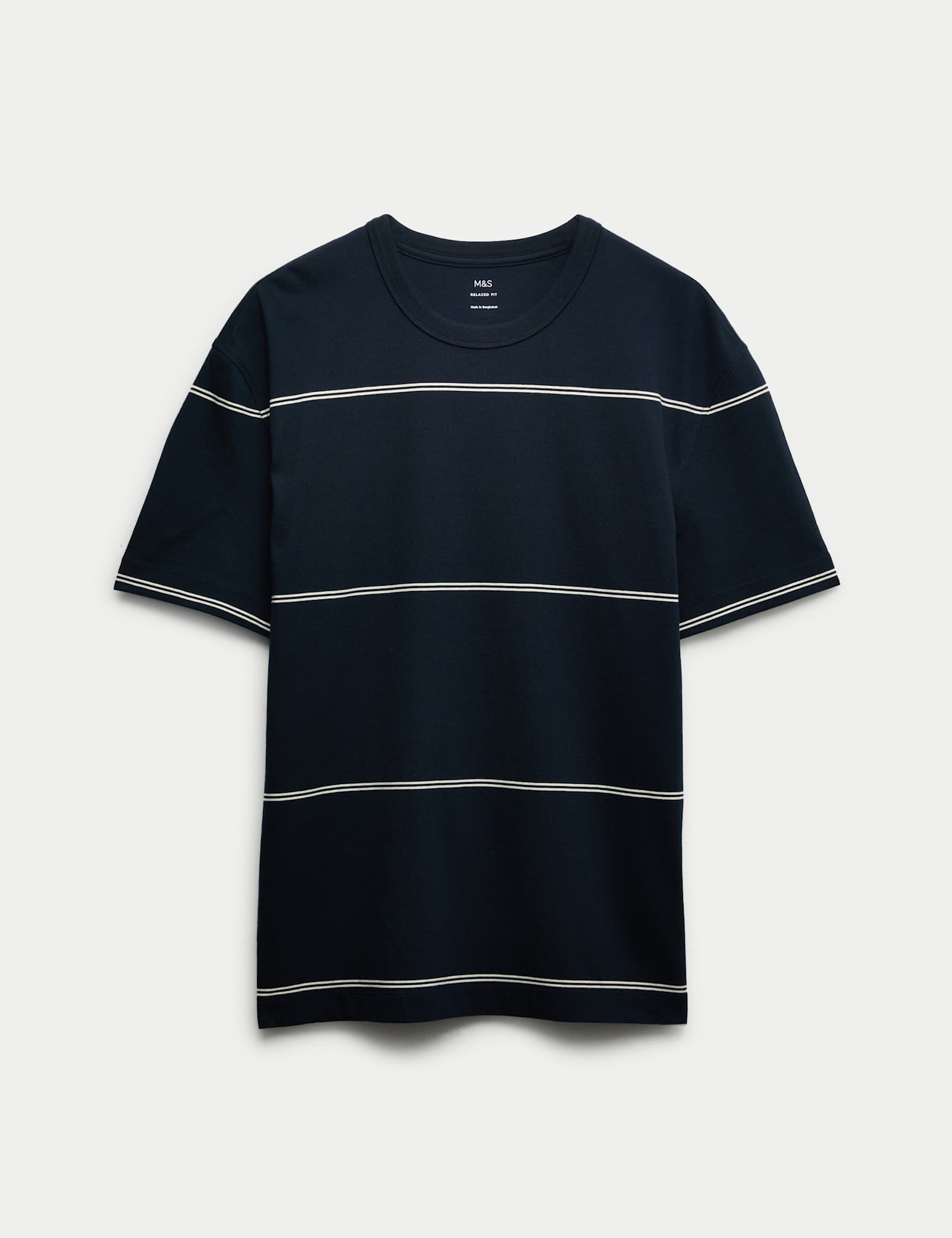 Pure Cotton Striped Relaxed Crew Neck T-Shirt - image 2