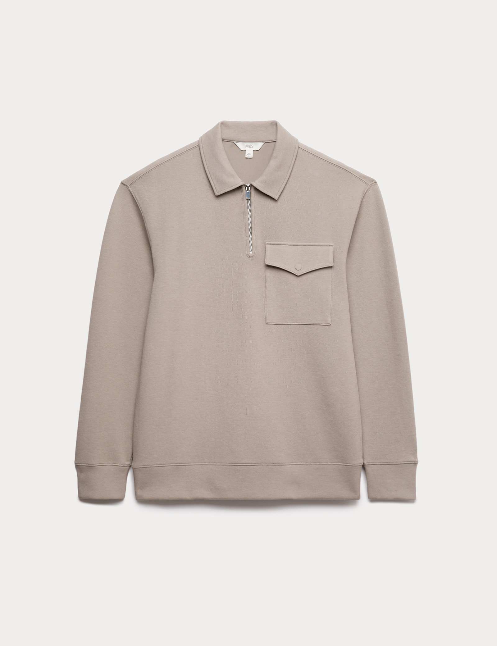 Cotton Blend Pique Half Zip Top - image 1