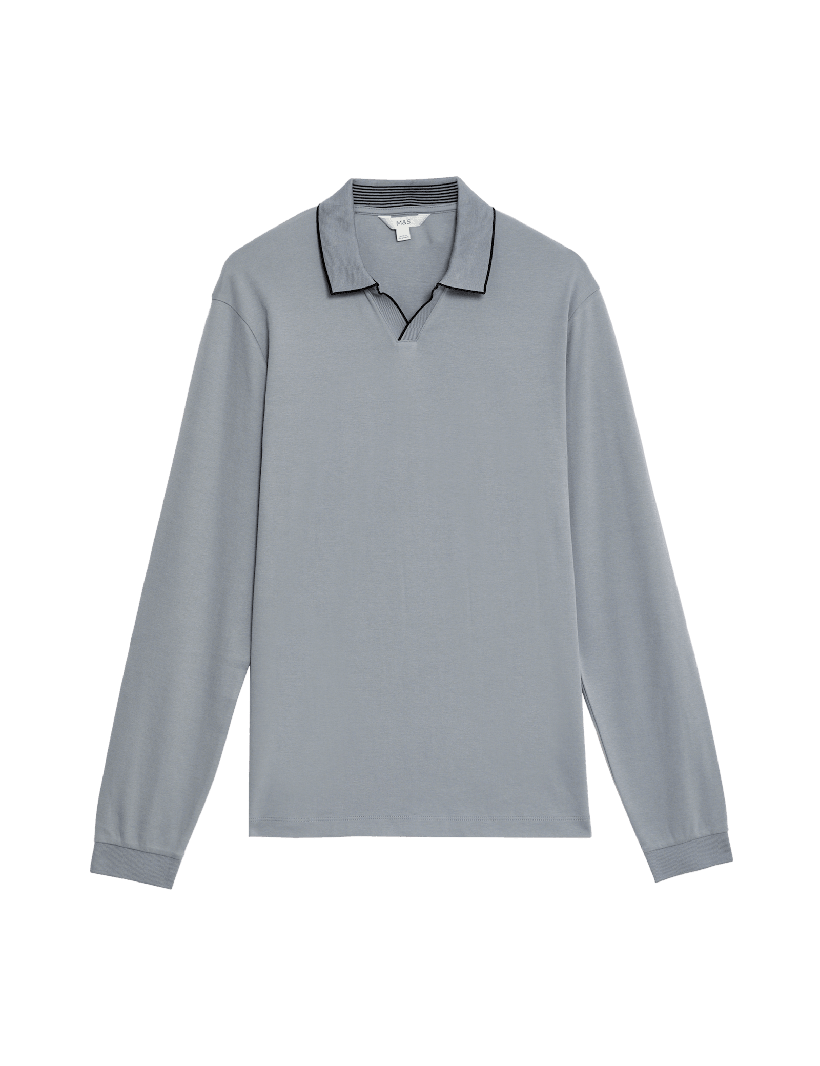 Pure Cotton Tipped Long Sleeve Polo Shirt - image 5