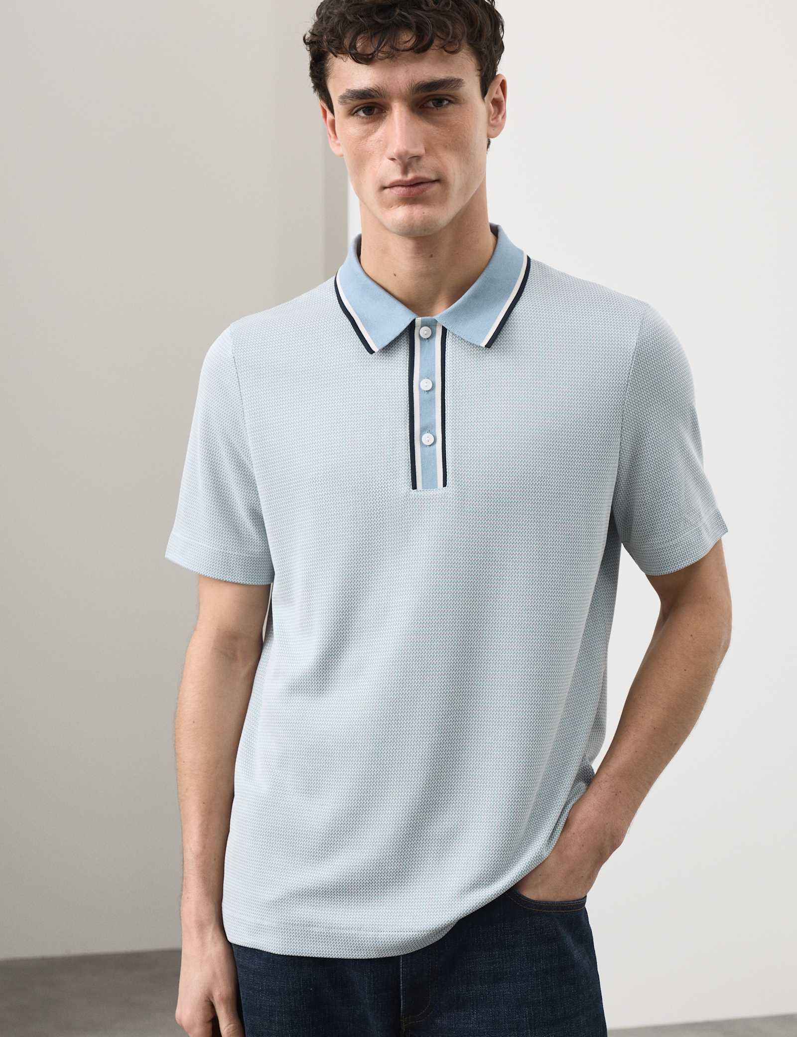 Modal Rich Tipped Soft Polo Shirt - image 5