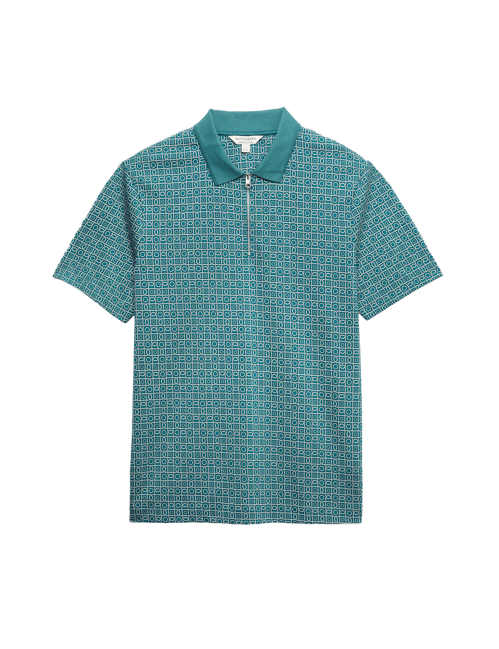 Pure Supima Cotton Geometric Polo Shirt - image 5