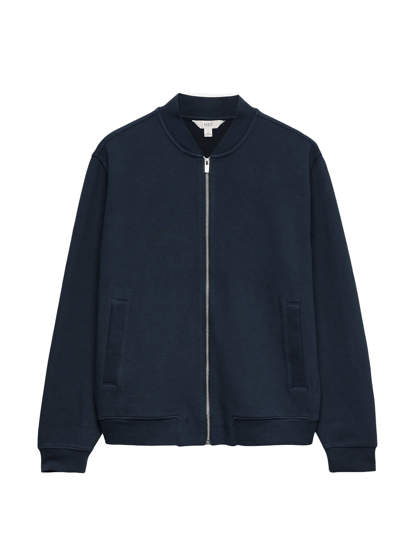 Cotton Blend Pique Bomber Jacket - image 3